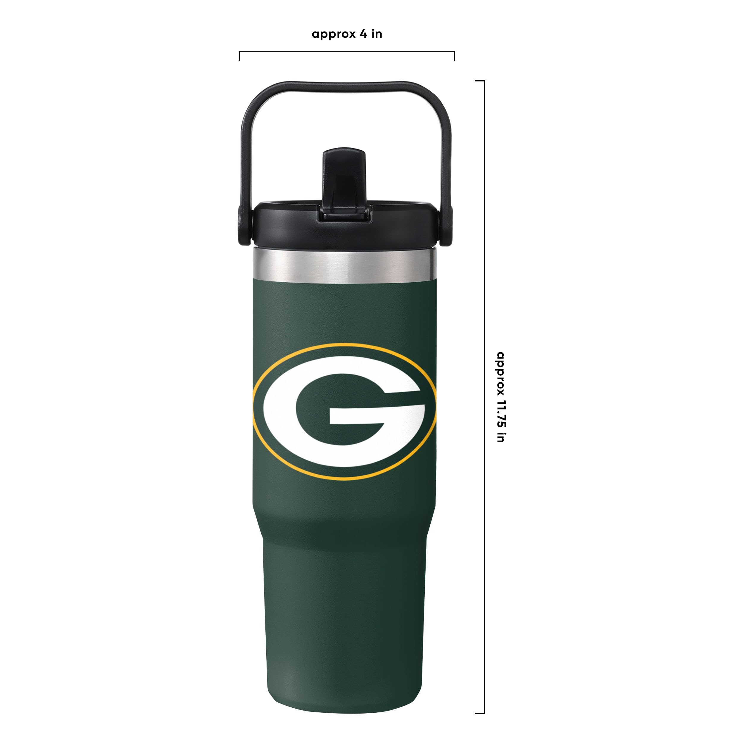 FOCO NFL Team Logo Insulated Travel Mug 30oz with Straw - Stainless Steel Tumbler for Hot & Cold Drinks - Perfect for Football Games, Office Commute & Outdoor Activities