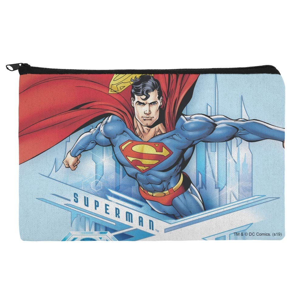 Superman Solitude Pencil Pen Organizer Zipper Pouch Case - School, Office & Travel Stationery Storage for Students, Artists & Professionals