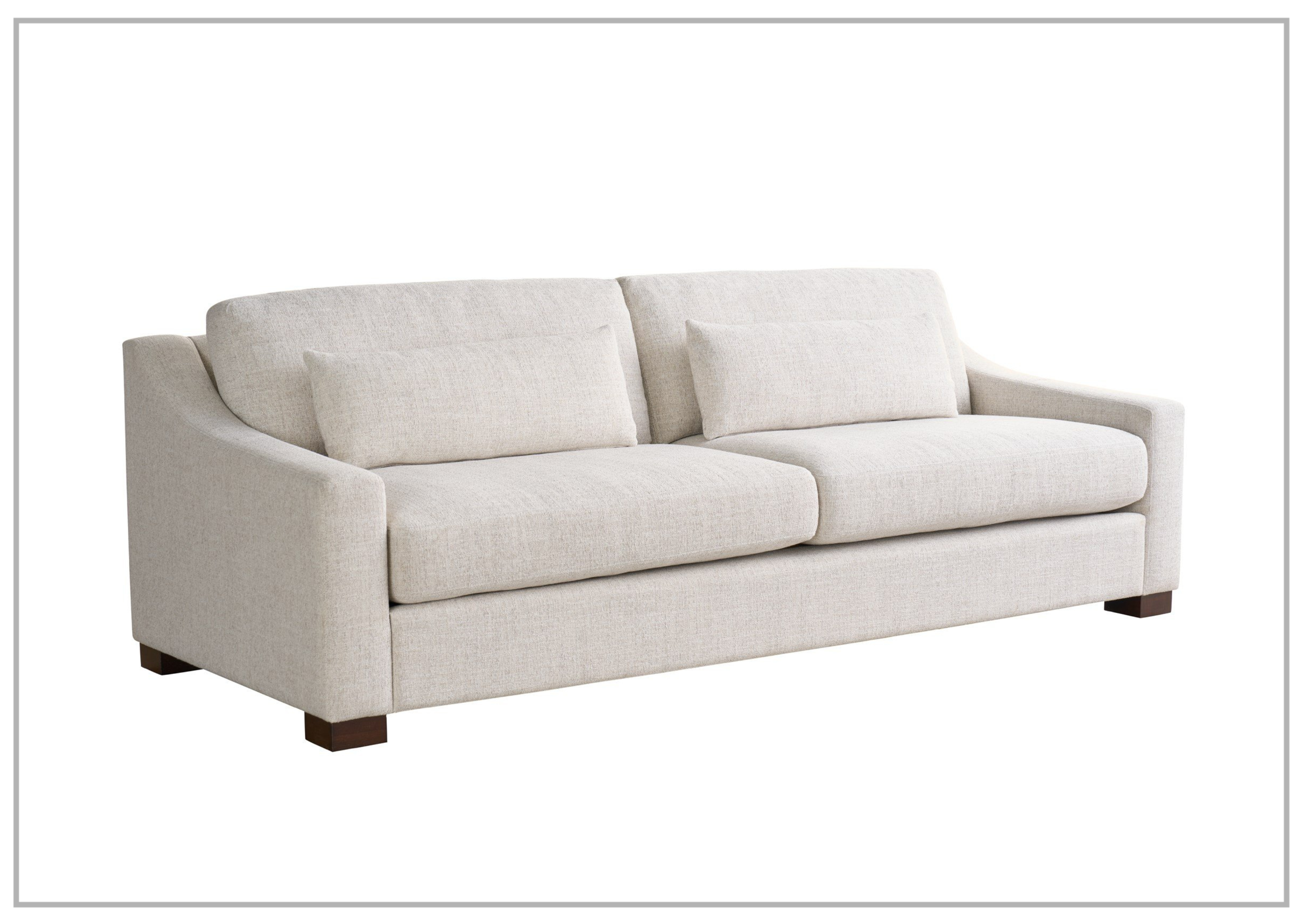 Universal Brooklyn Fabric Sofa with Throw Pillows - White Modern Living Room Couch for Small Spaces, Apartments & Cozy Home Decor