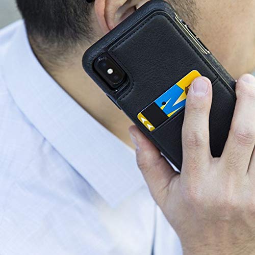 Sena Premium Leather Wallet Case for iPhone XR - Slim Protective Cover with Card Slots & Wireless Charging Compatible - Perfect for Everyday Use, Travel & Business (Black)