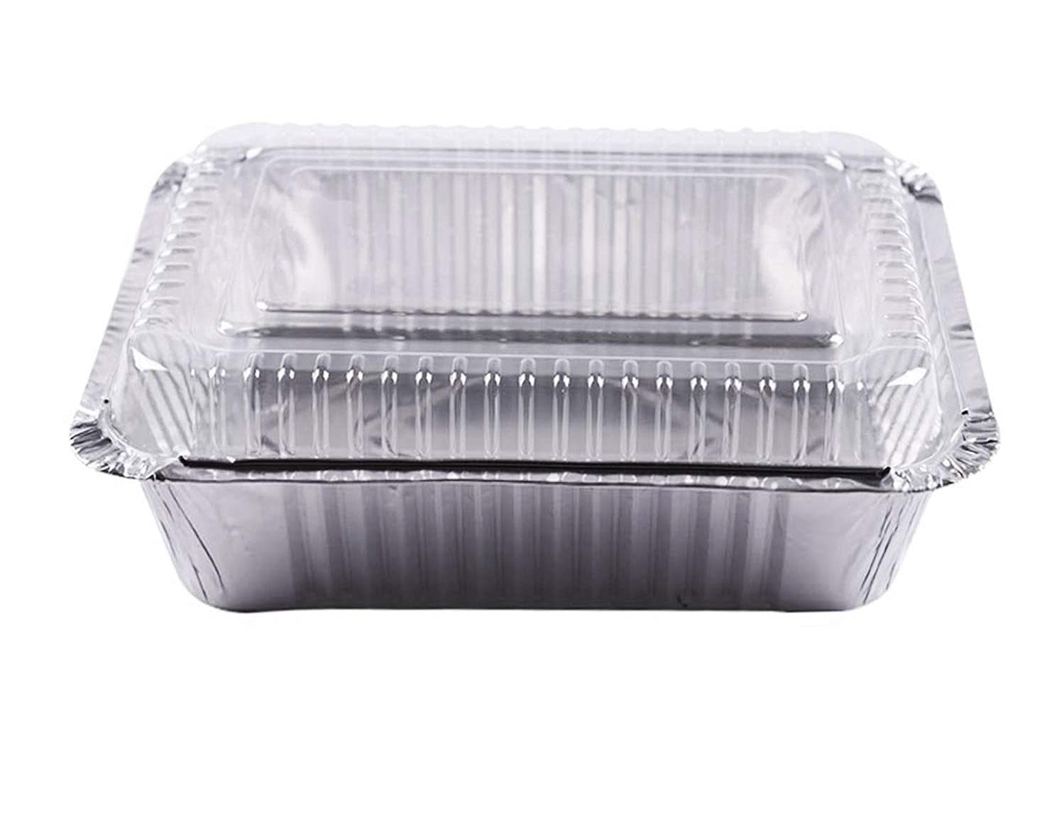 **TigerChef 5 lb Aluminum Foil Pans with Clear Dome Lids - 9.63