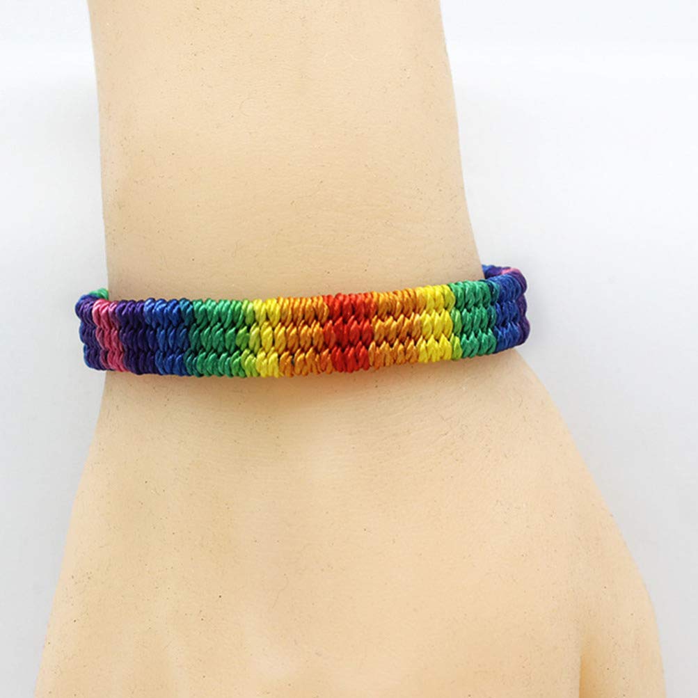 10pcs Handmade Pride Braided Bracelets - LGBT Rainbow Bracelet for Men & Women - Cotton Woven Rope Friendship Bracelet - Perfect for Pride Month, LGBTQ+ Events & Daily Wear