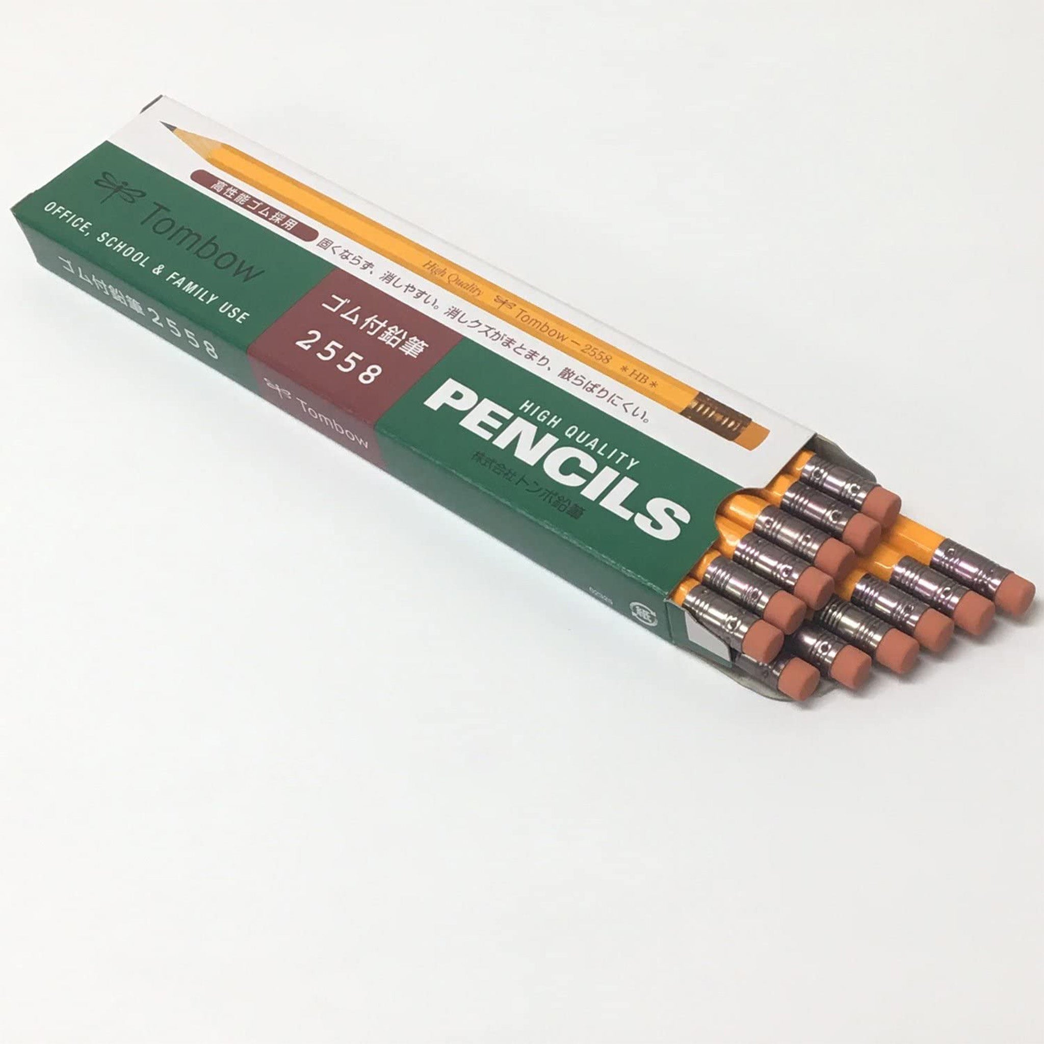Premium 2558 Wooden Pencils - 1 Dozen Pack by Tombow | Smooth Writing for School, Office & Art Projects | Natural Wood Graphite Pencils for Sketching, Drawing & Note Taking