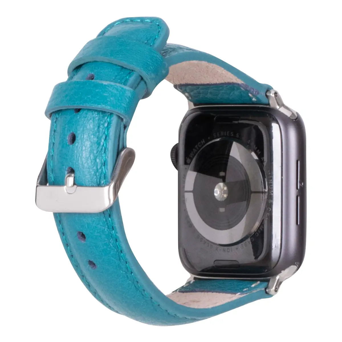 Premium Genuine Leather Apple Watch Band - Turquoise Blue, Soft & Durable Strap for Apple Watch Series 9/8/7/SE/6/5/4/3/2/1 - Perfect for Workouts, Office & Everyday Fashion Accessory