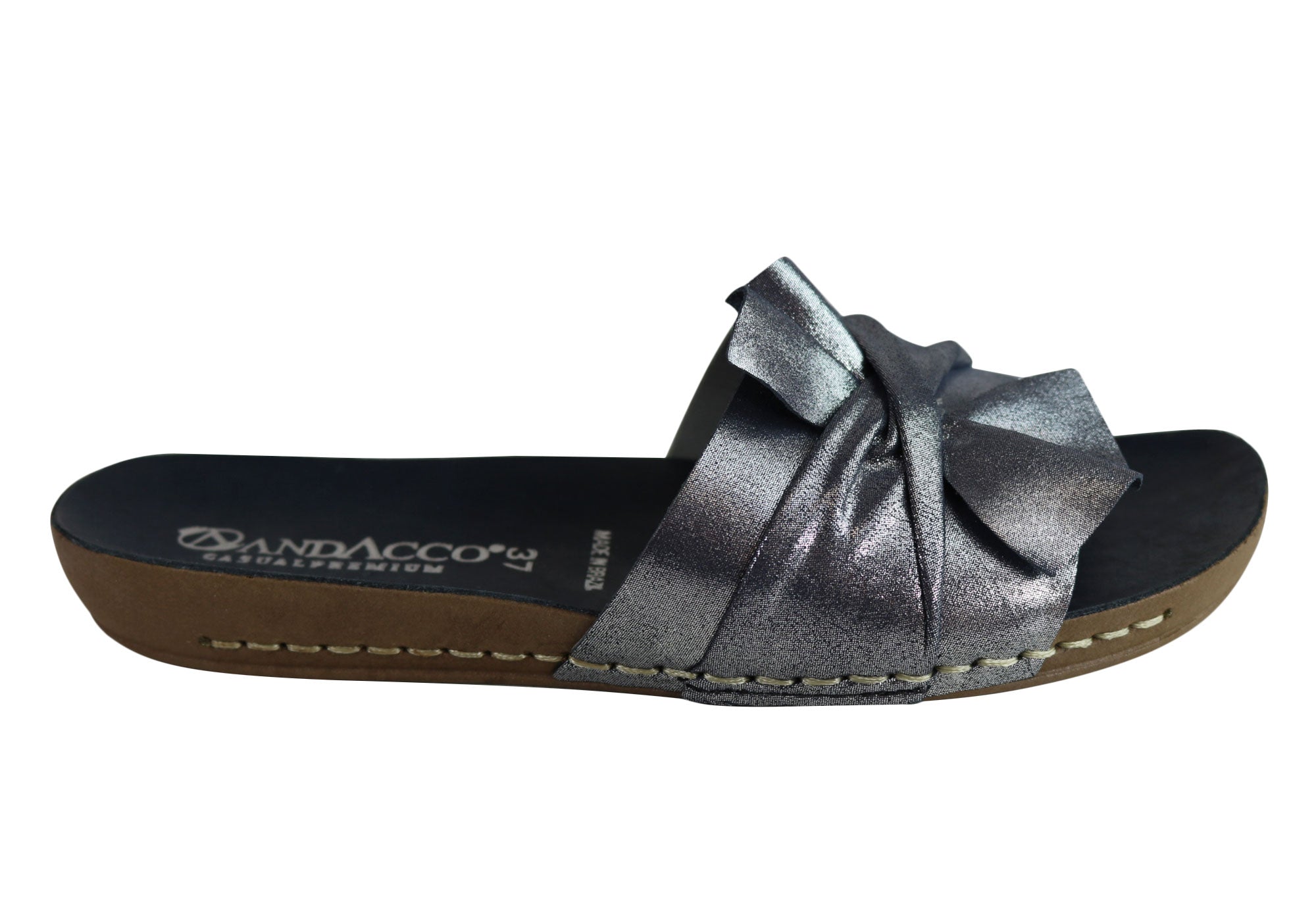 Andacco Women's Comfortable Leather Slide Sandals - Handmade in Brazil - Perfect for Beach, Pool, and Summer Casual Wear