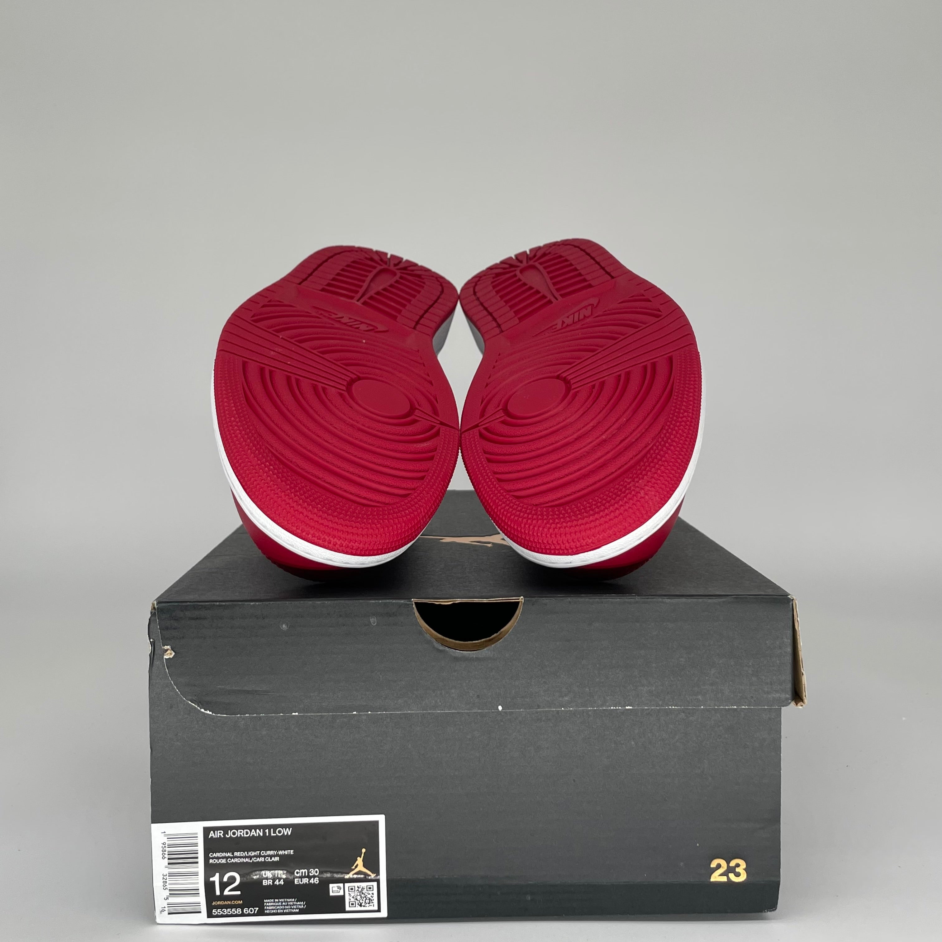 AIR JORDAN 1 LOW CARDINAL RED Men's Basketball Shoes - Size 12 (553558-607) | Sneakers for Streetwear, Casual Outfits & Basketball Games
