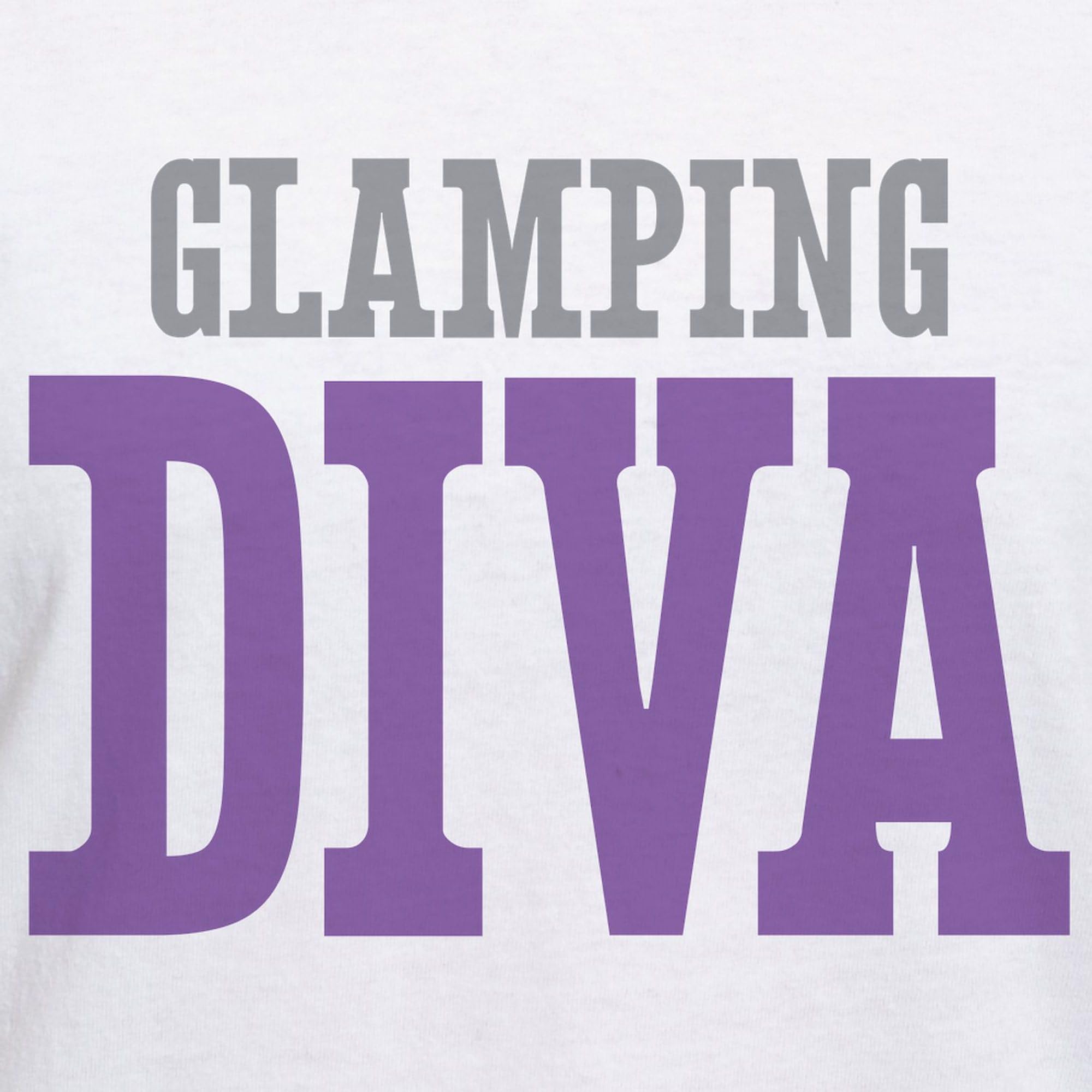 Glamping Diva Women's V-Neck Cotton T-Shirt - Comfortable Casual Tee for Outdoor Camping & Festival Fashion