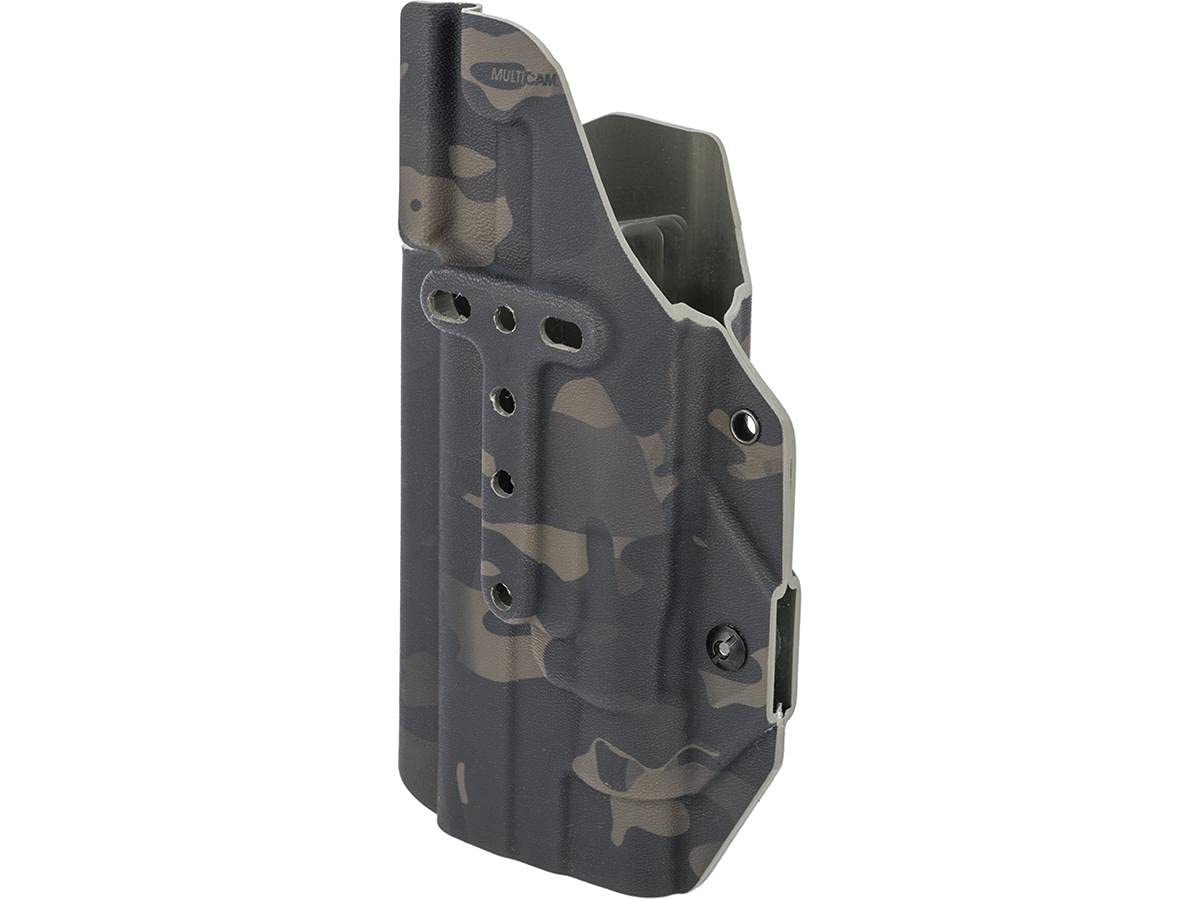 Evike Airsoft Elite Series MC Kydex Holster for 1911 Airsoft Pistol with TLR-1 Flashlight - Multicam Black, Right Hand (Perfect for Tactical Training & Competitive Airsoft Matches)