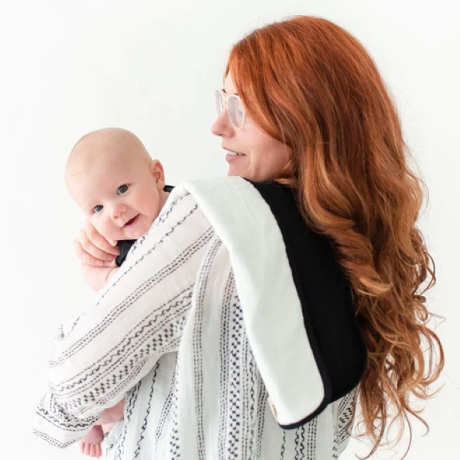 Kyte Baby Soft Organic Cotton Burp Cloths - 3 Pack Midnight Blue - Ultra Absorbent for Newborns & Infants - Perfect for Feeding, Spit-Up & Messy Moments