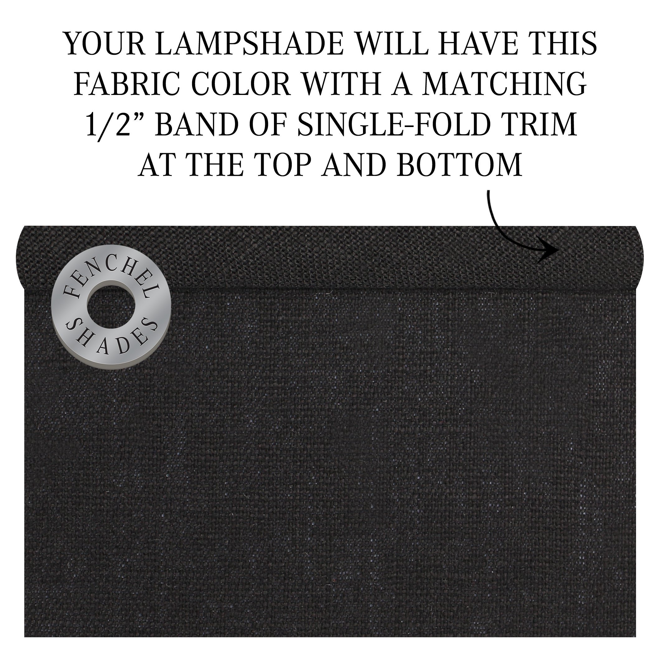 FenchelShades 4x6x8 Inch Designer Linen Black Lampshade with Spider Fitter - Perfect for Table Lamps, Floor Lamps & Living Room Lighting Decor