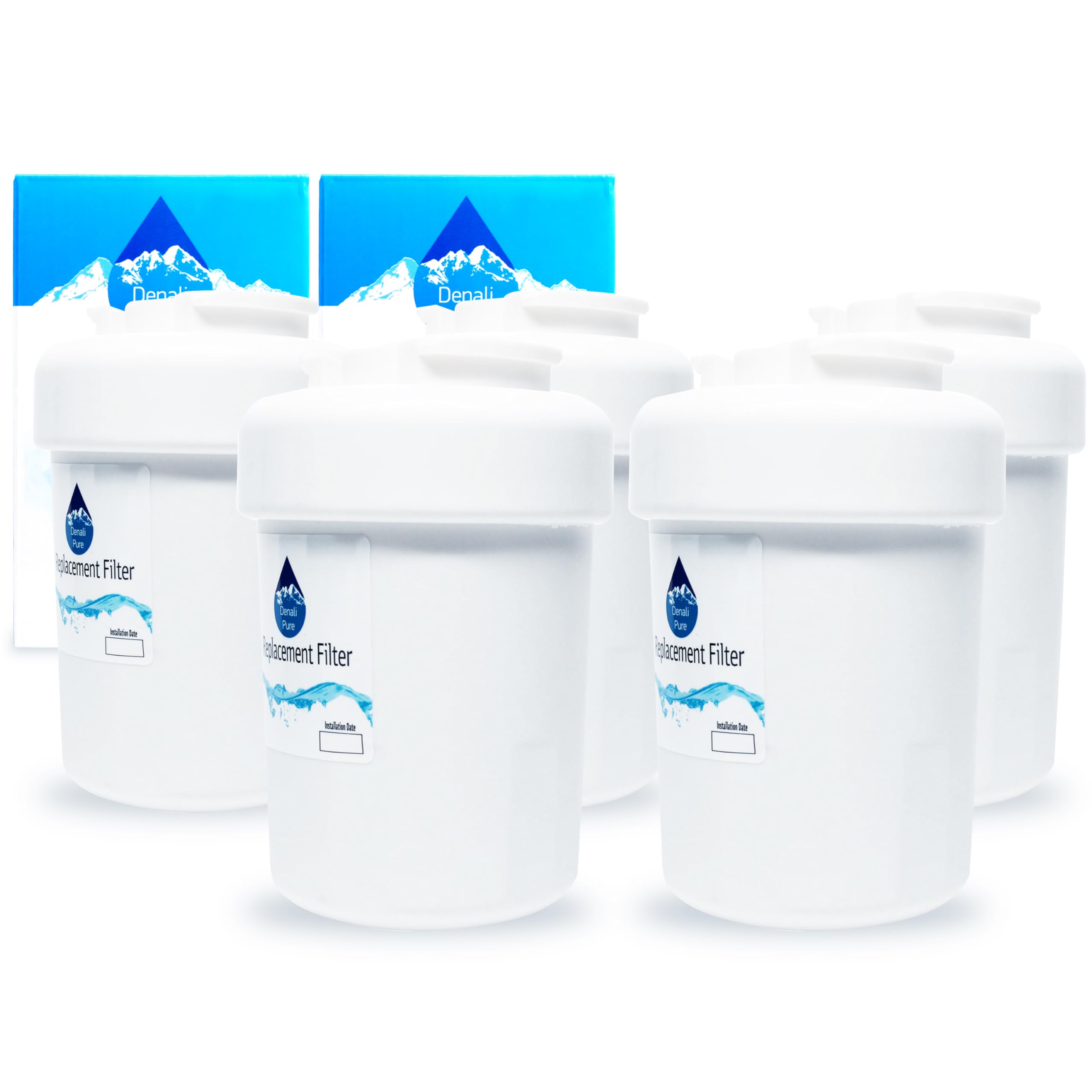 5-Pack GE Refrigerator Water Filter Replacement - Compatible with MWF & MWFP Cartridges, NSF Certified for Clean Drinking Water - Perfect for Home, Office, and RV Use