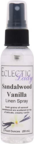 Premium Sandalwood Vanilla Linen Spray - 4 oz Natural Room & Bedding Freshener for Home, Spa & Relaxation