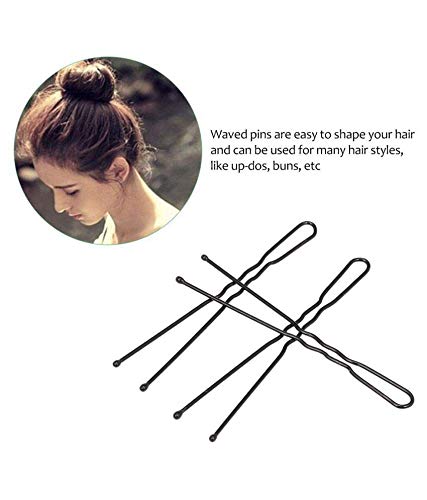 Metal Bobby Pins & Hair Clips - 40 PCS U-Shaped Hairpins for Women & Girls - Secure Bun & Updo Styling Accessories (Black) - Perfect for Weddings, Prom & Everyday Hairstyles