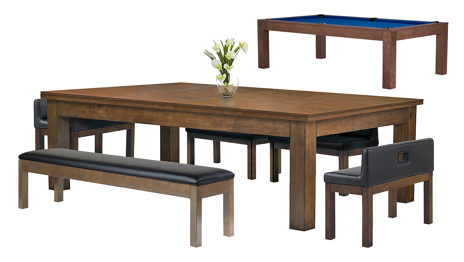 Baylor II 8 Foot Pool Table Dining Collection - Modern Series | Convertible Game & Dining Table for Home, Bar & Game Room