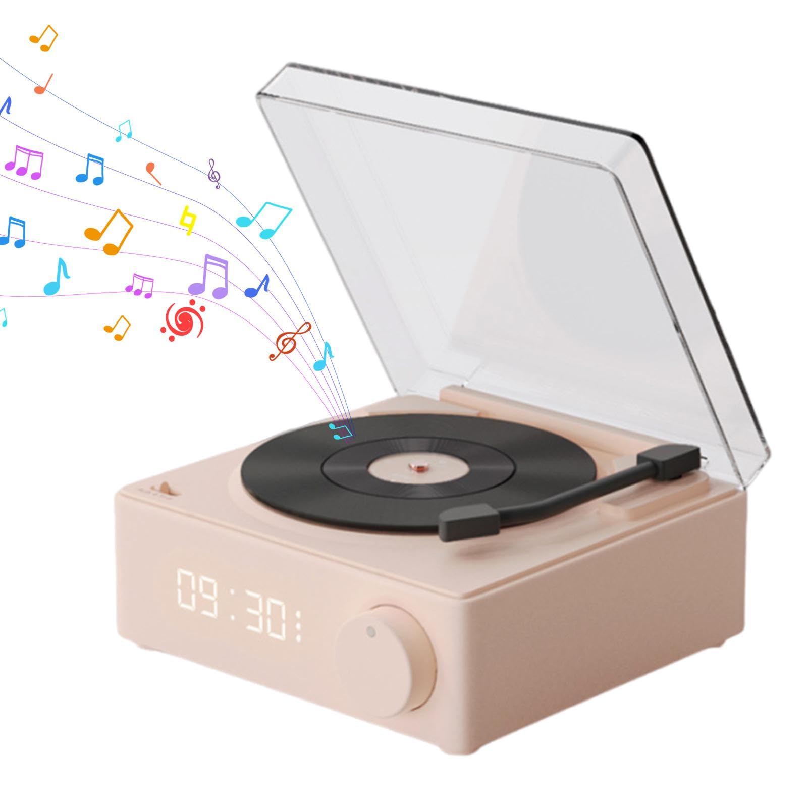 Dreuhuing Bluetooth Turntable Speakers - Wireless & Wired Portable Record Player Speaker with Hi-Fi Sound | Perfect for Home Parties, Bedroom Listening, Outdoor Hiking, Biking & Beach Adventures