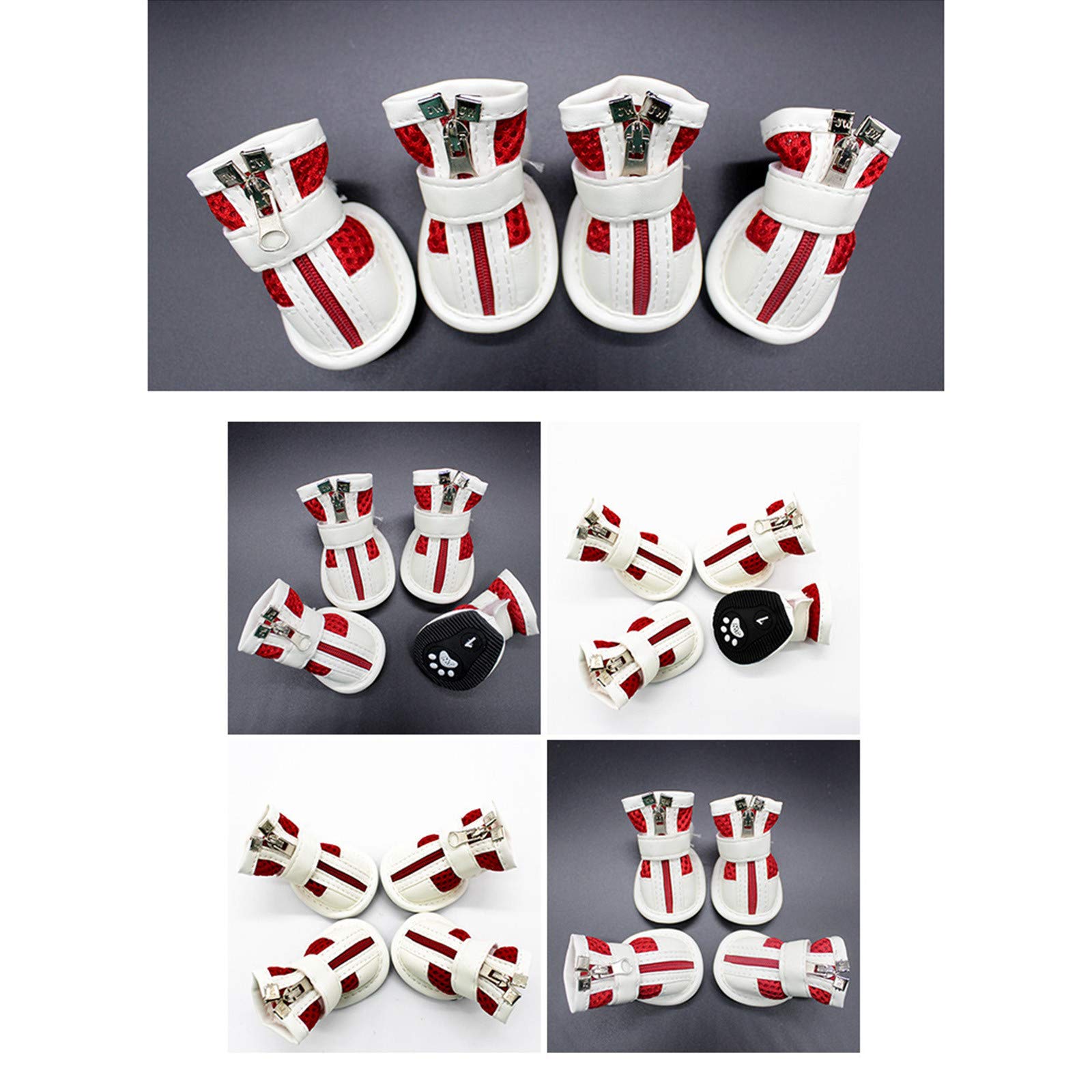 4PCS Waterproof Dog Boots for Winter & Rain - Non-Slip Pet Shoes for Puppies & Cats - Outdoor Walking, Hiking & Snow Protection