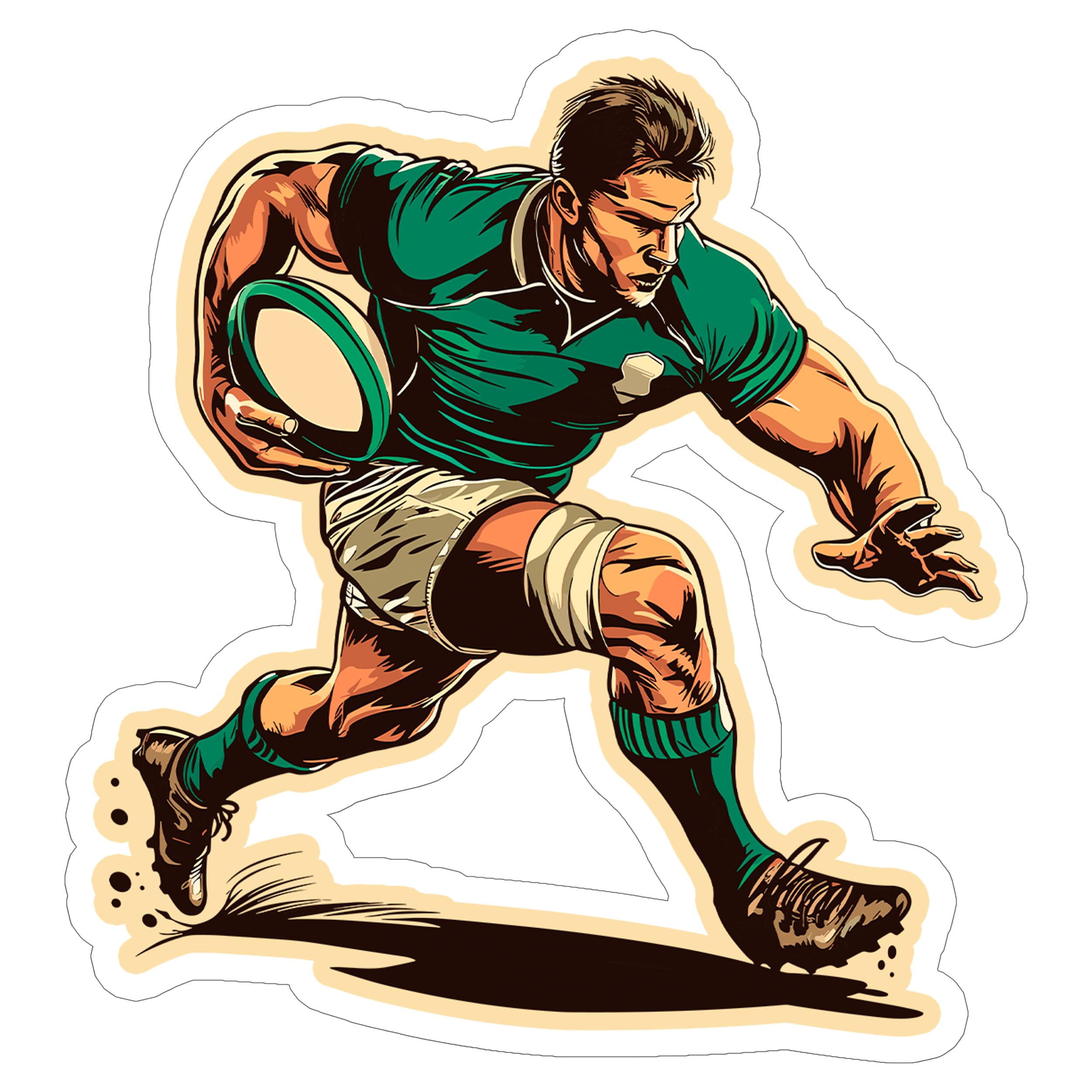 Waterproof Rugby Sport Vinyl Stickers - Decals for Water Bottles, Mugs, Passports, Laptops & More | Funny Gift Idea for Sports Fans | Perfect for DIY Projects, Scrapbooking & Personalizing Belongings