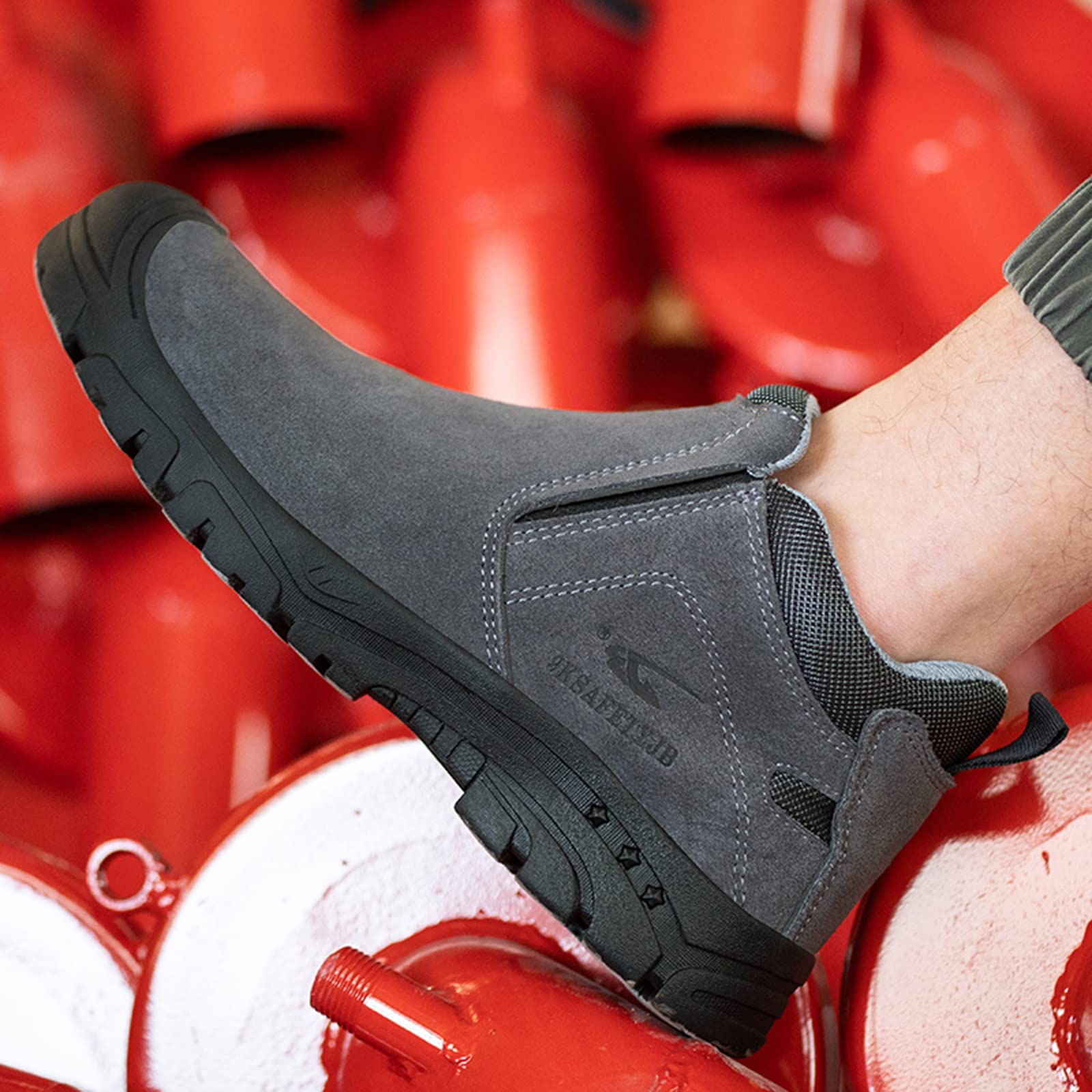 Tanleewa Men's Steel Toe Work Boots - Waterproof Lightweight Safety Shoes with Insulation & Anti-Pierce Protection for Construction, Welding & Industrial Work | Durable Comfort for Outdoor Jobs & Heavy Duty Labor