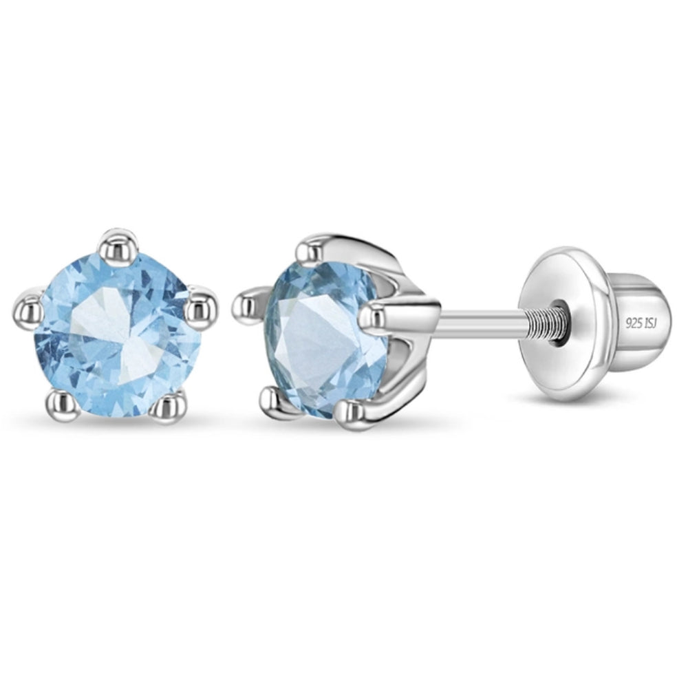 Kids' Classic CZ Birthstone Stud Earrings - Perfect for Birthdays, Gifts & Special Occasions