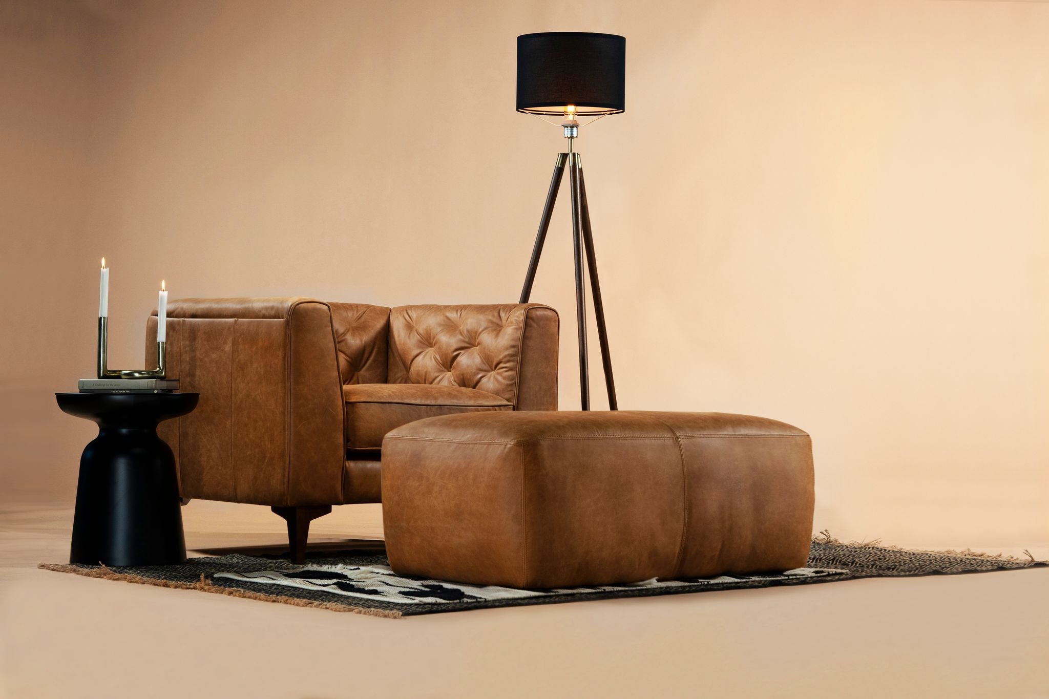 Premium Denver Leather Ottoman - Soft & Durable Footrest, Storage Bench - Perfect for Living Room, Bedroom, Home Decor & Relaxation