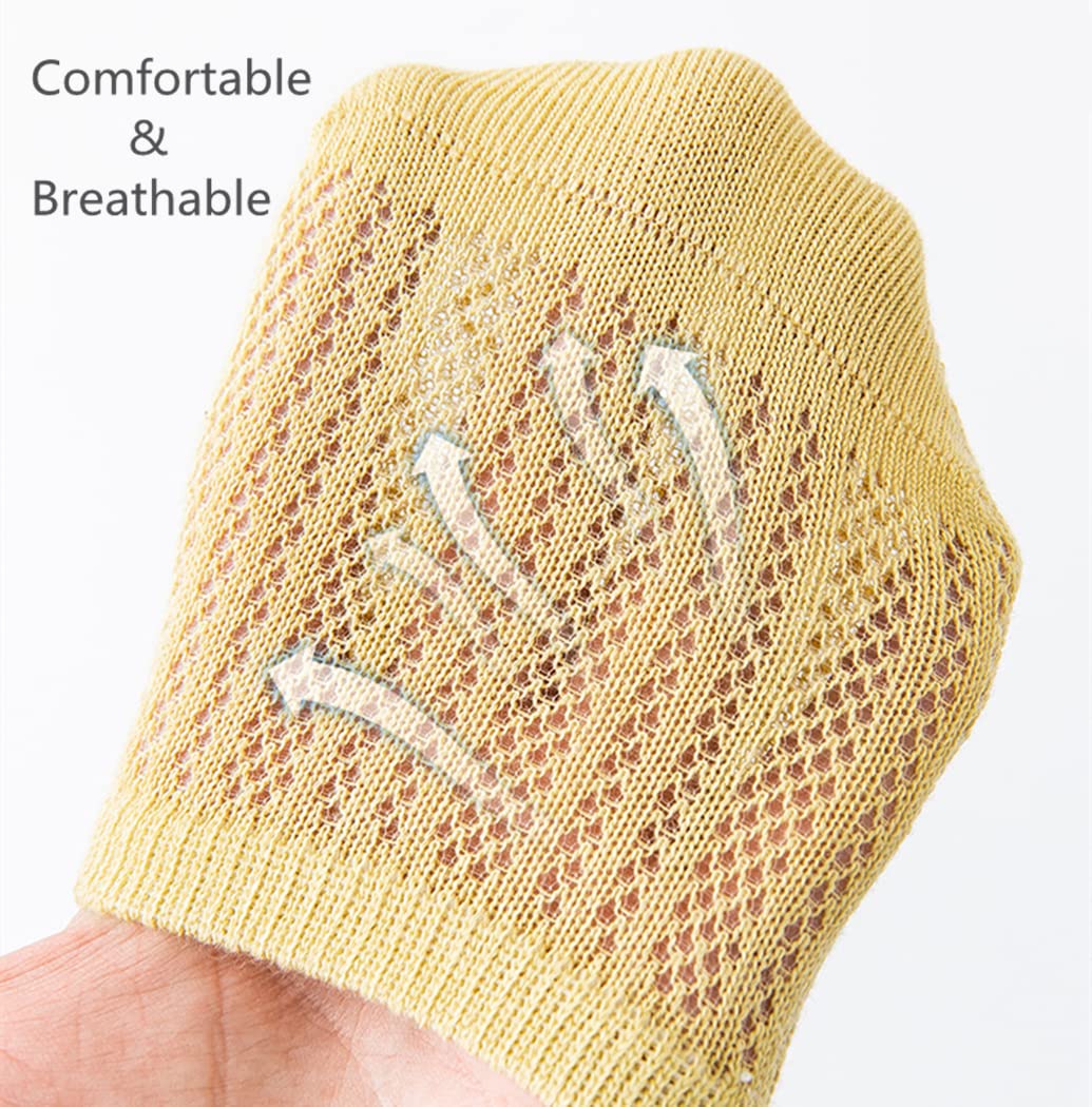 **Non-Slip Baby Grip Socks for Toddlers & Infants - Breathable Mesh, Unisex (Girl/Boy) - Anti-Skid Ankle Socks for Playtime, Crawling & Indoor Safety**