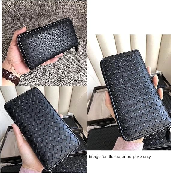 AG COLLECTIVE Genuine Leather Long Zip Clutch Wallet for Women - Stylish & Functional Wristlet Purse for Evening Parties, Date Nights & Special Occasions