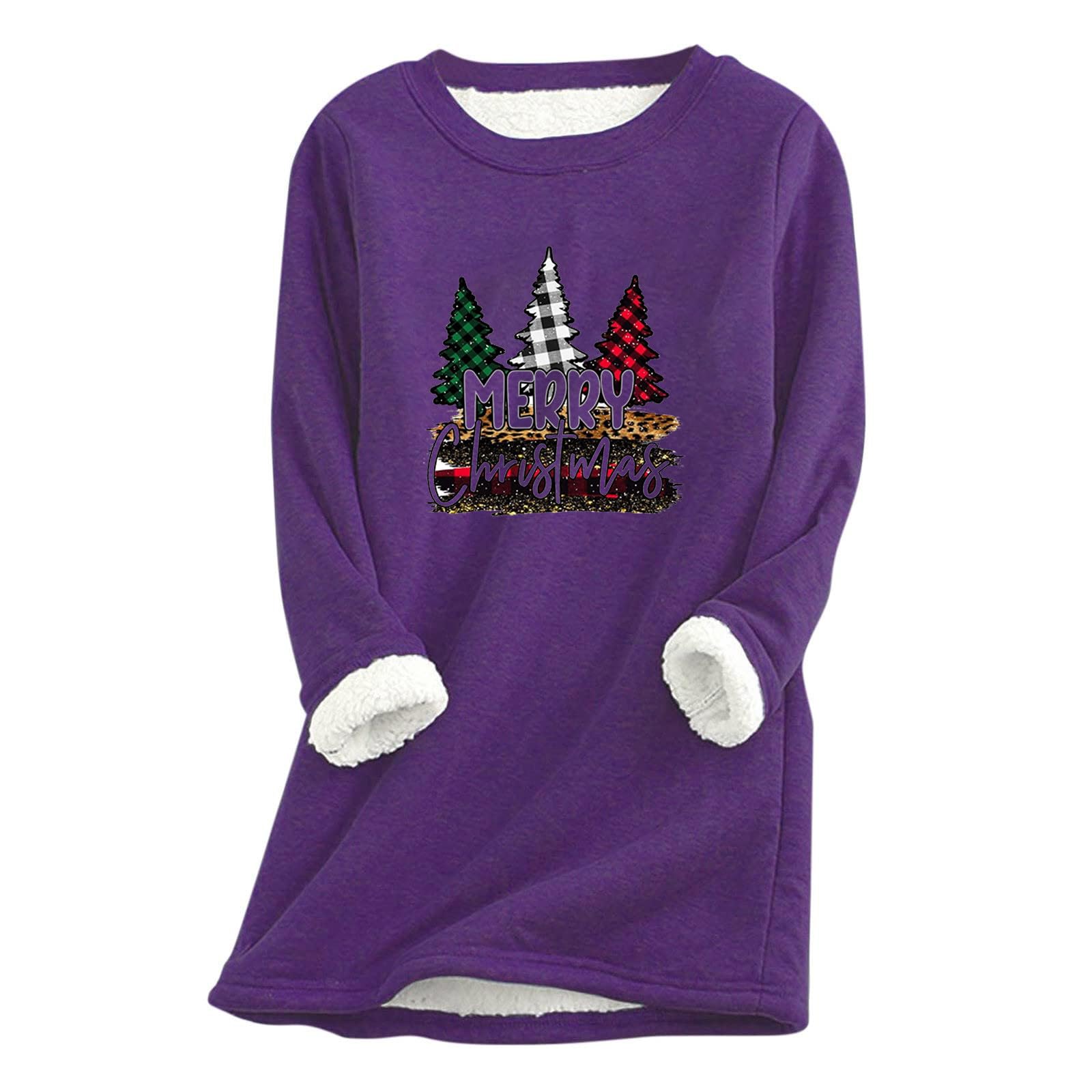 LEHOZIHEQ Women's Fleece Pullover - Warm Winter Crewneck Sweatshirt for Lounge & Casual Wear