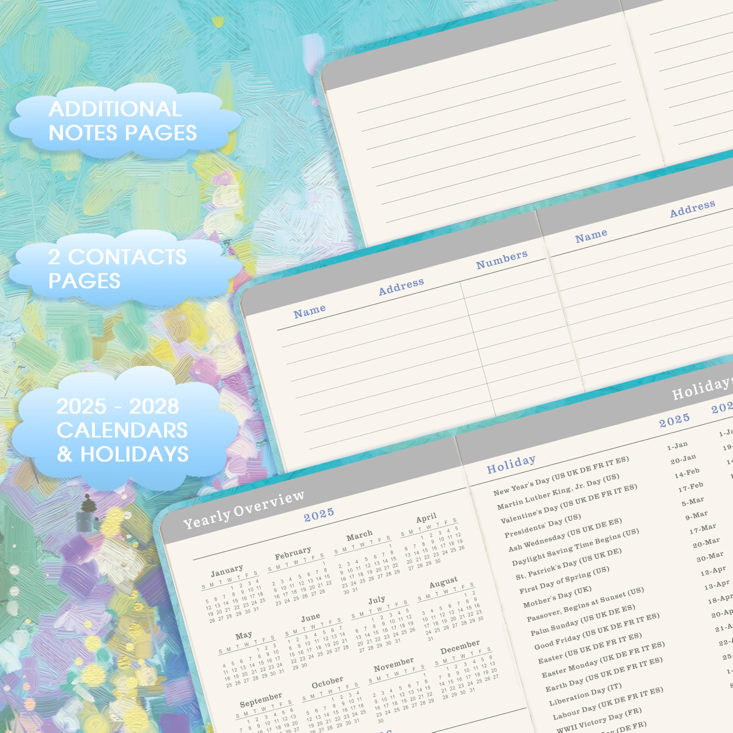 2025-2028 Monthly Pocket Planner (36-Month) - July 2025 to June 2028 with 60 Notes Pages, 6.2