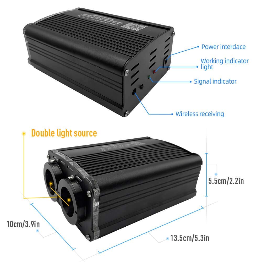 GIDERWEL Smart APP Controlled LED Fiber Optic Star Ceiling Lights Kit - 32W Dual Port Light Engine with 656ft (200m) 0.04in PMMA End Glow Cable | WiFi Remote Control | Home Theater, Bedroom & Nursery Decor