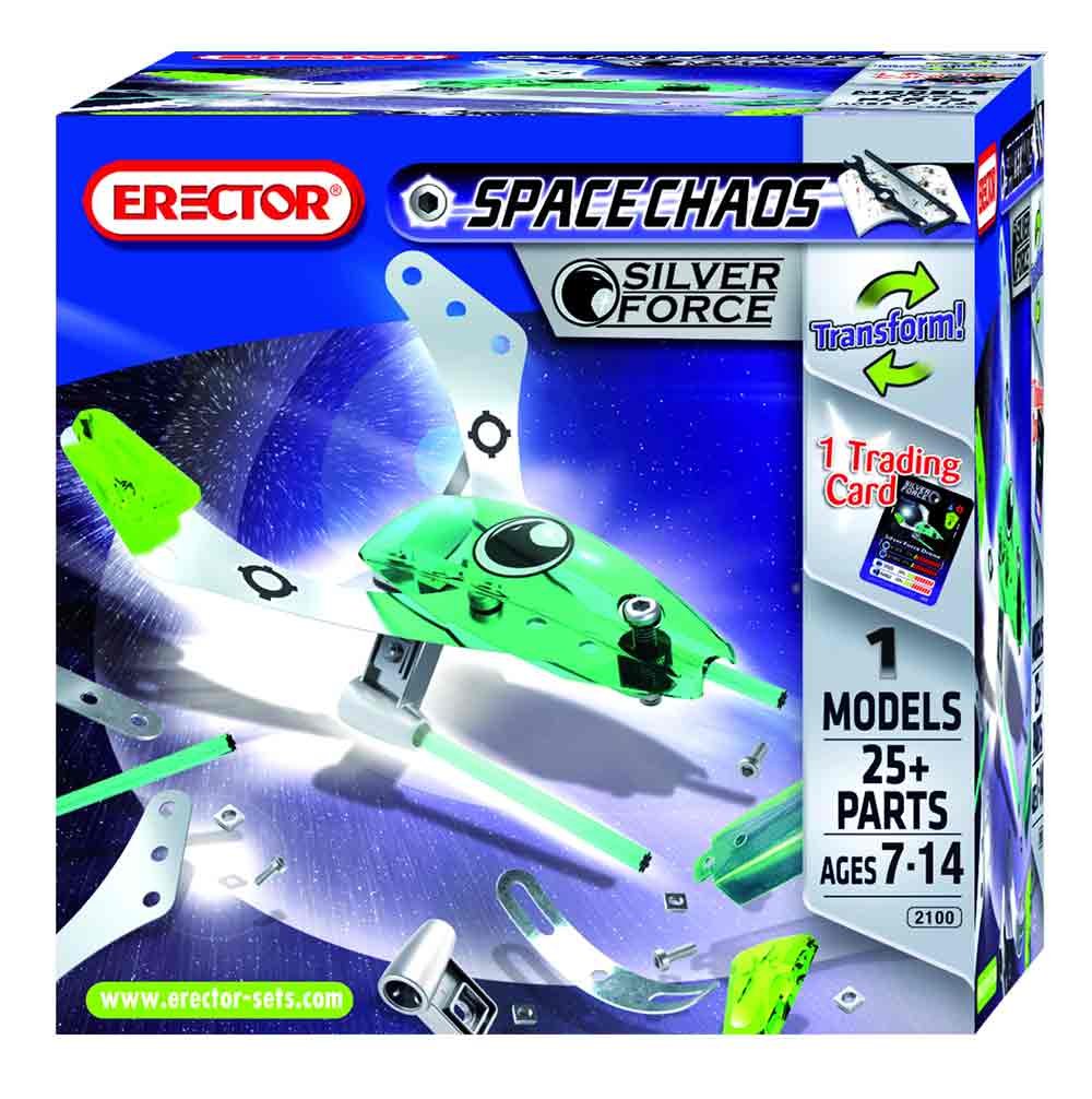 Erector Drones Space Chaos - Silver Force Drone for Kids & Adults | STEM Toy for Beginners | Indoor & Outdoor Flying Fun | Birthday Gift Idea