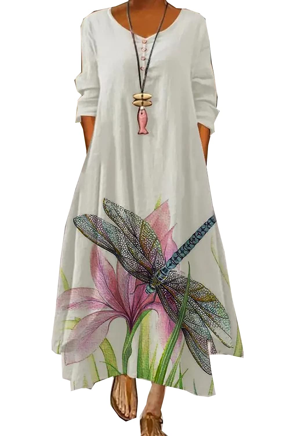 GADSUVI Plus Size Floral Maxi Dress - Women's Loose Bohemian Beach Caftan for Summer | Perfect for Vacations, Pool Parties & Casual Outings