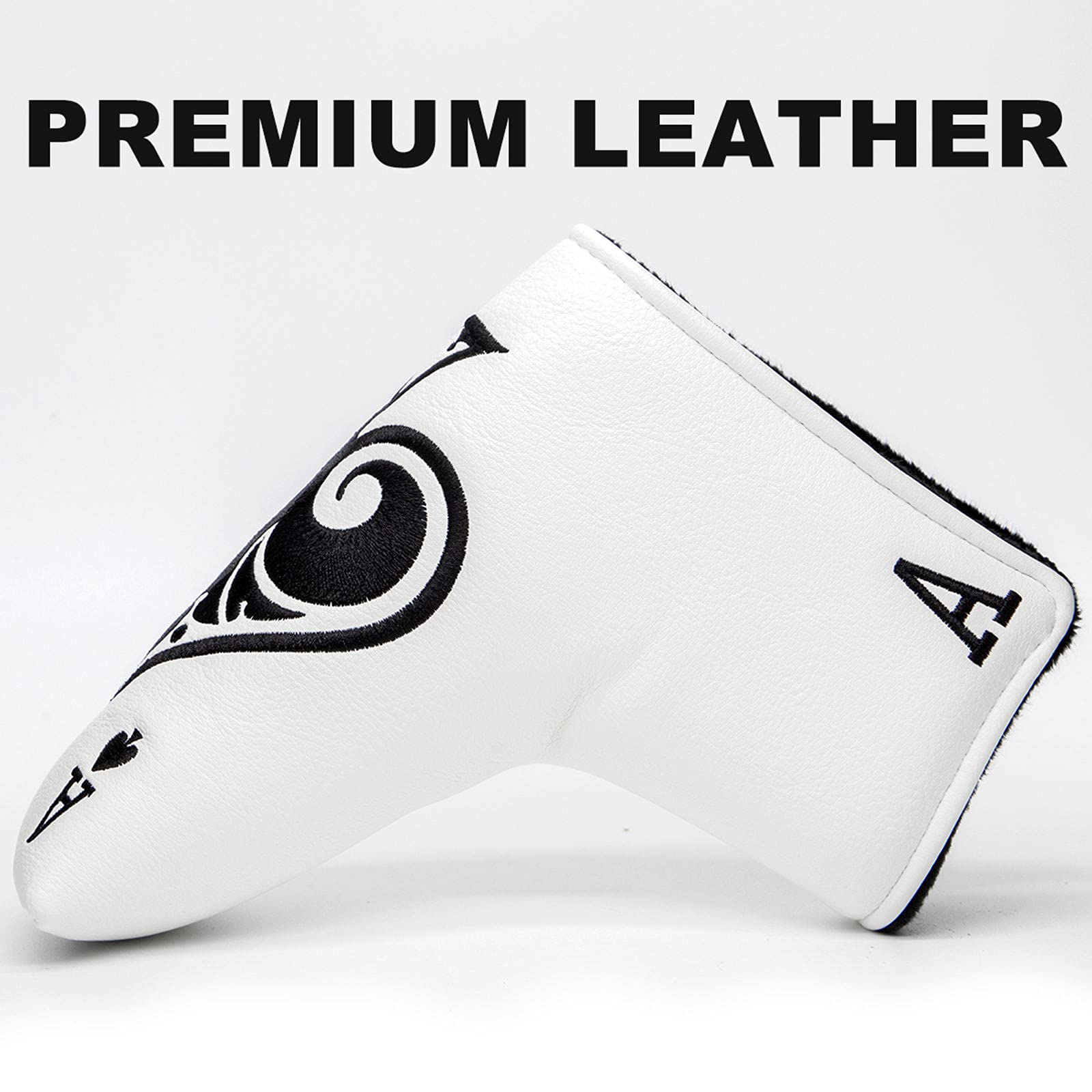 Waterproof PU Golf Putter Head Cover - Blade Protector with Embroidery for Standard Putters | Durable Club Protection for Rainy Days & Course Play