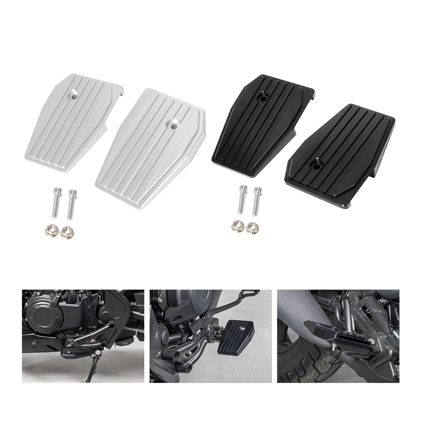 Honda Rebel CMX500 CMX300 2017-2020 Motorcycle Billet Wide Foot Pegs - Silver Replacement Pedals & Foot Rests for Comfort & Style - Perfect for Long Rides & Custom Upgrades