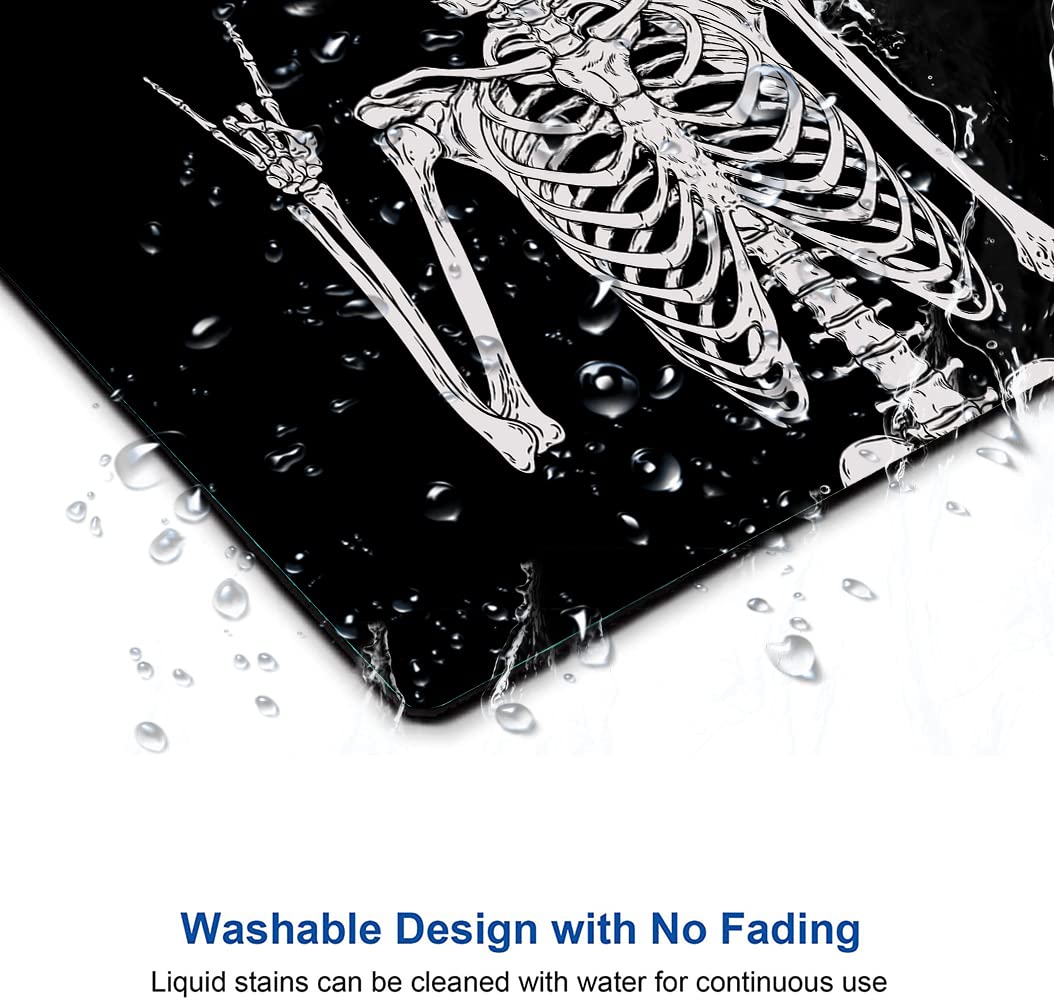 Premium Textured Hokafenle Mouse Pad with Black Human Skeleton Design - Non-Slip Rubber Base, Waterproof Square Mouse Mat for Office & Laptop - Perfect for Gaming, Work & Home Workspace