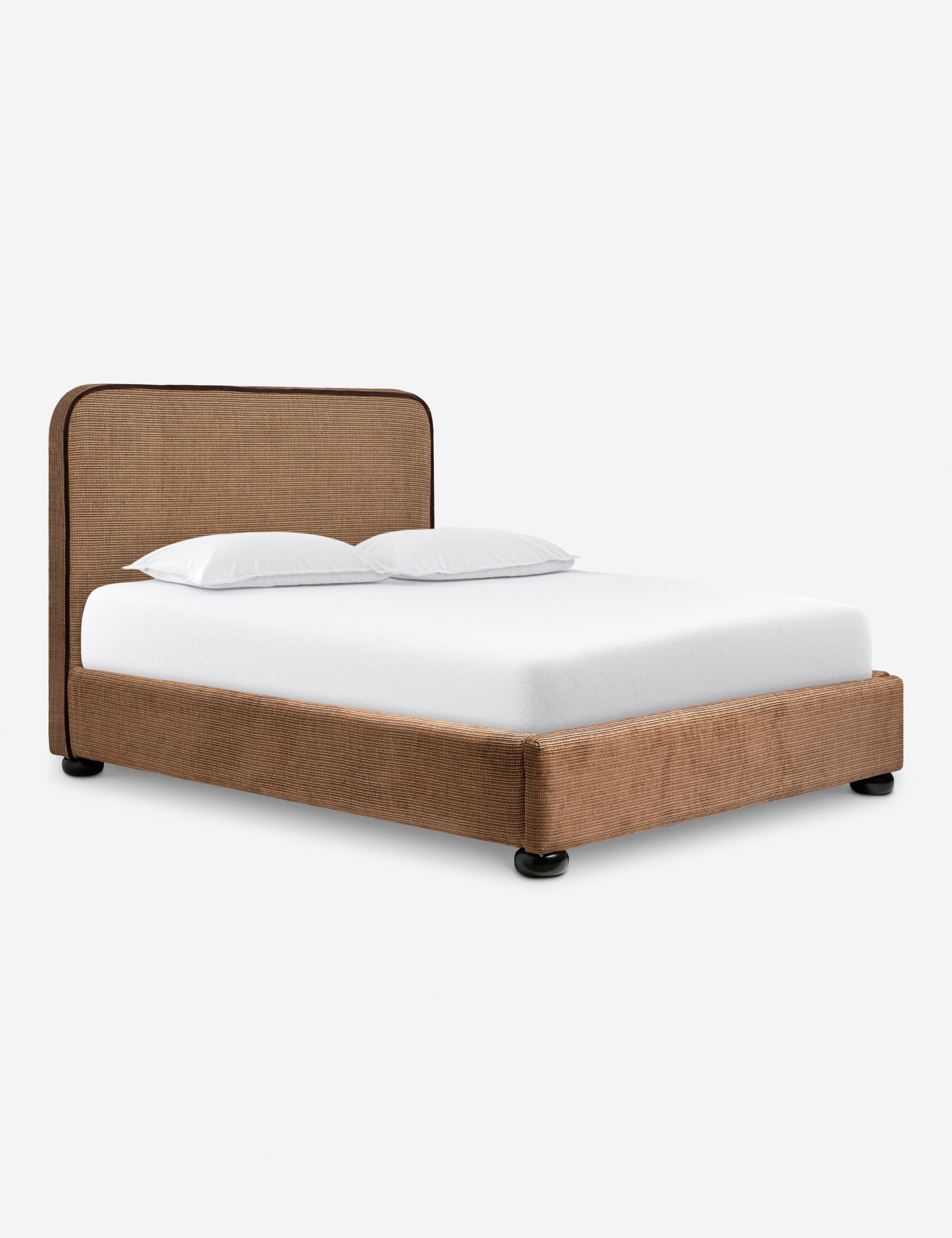 Bishop Platform Bed Frame - Queen Size, Modern Minimalist Wooden Bed with Headboard - Perfect for Bedroom, Guest Room & Small Spaces