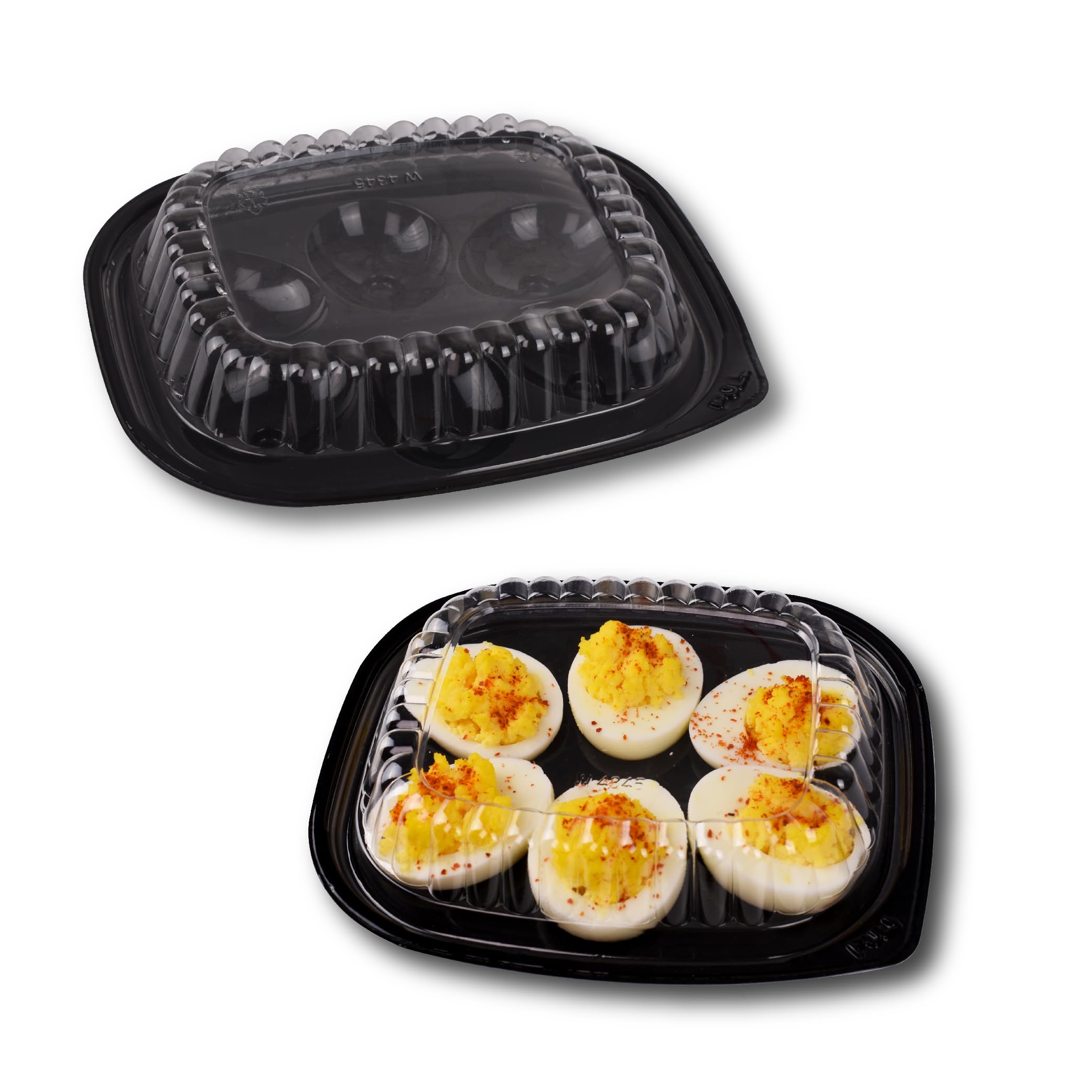 12-Pack Plastic Deviled Egg Trays with Clear Lids – Reusable & Disposable Egg Holder for Parties, Picnics & Potlucks – Perfect for Deviled Eggs, Appetizers & Food Presentation