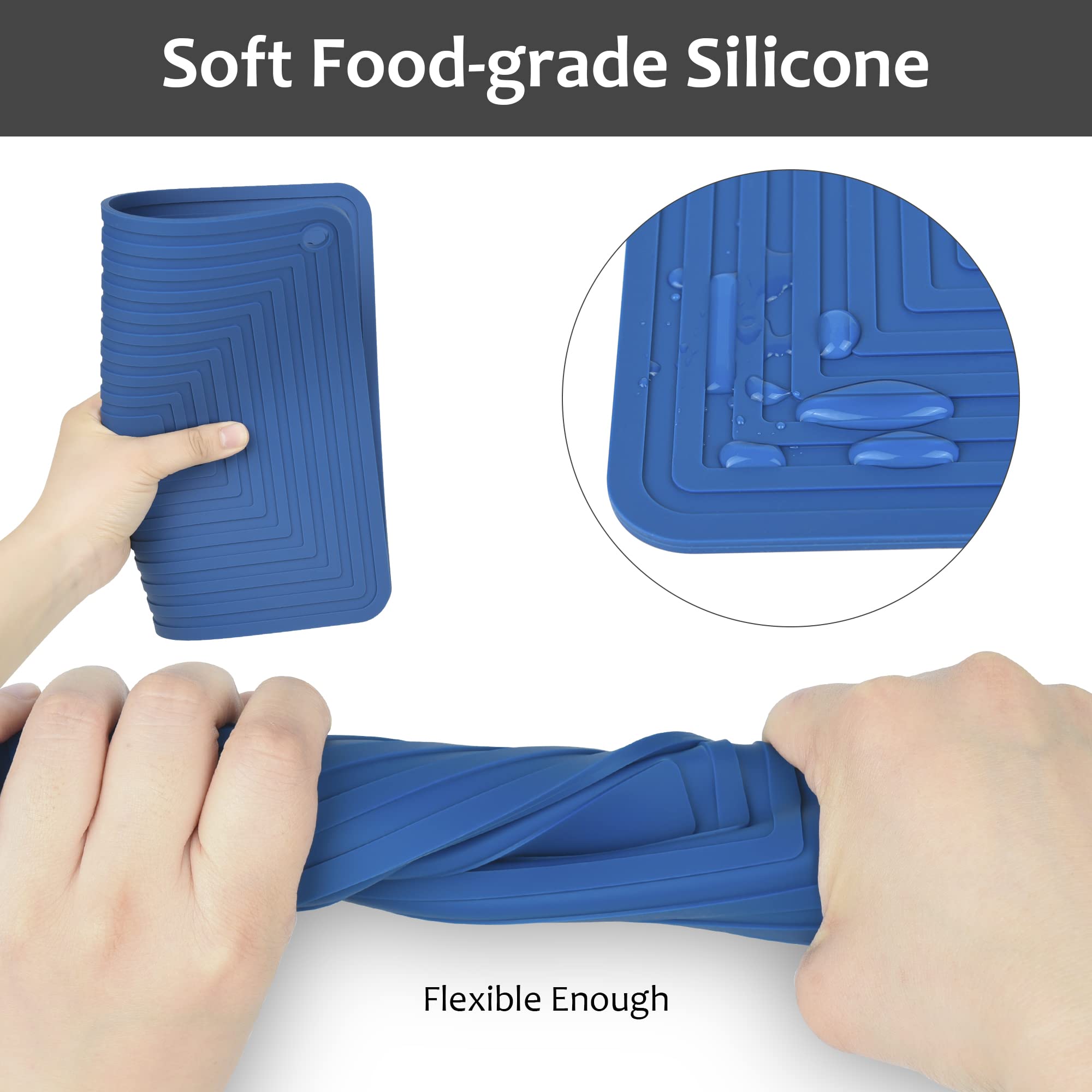 Smithcraft Silicone Trivets Set of 2 - Heat Resistant Hot Pads for Pots, Pans & Dishes - Flexible Kitchen Counter Mat & Table Trivet - Durable & Versatile for Cooking, Baking & Serving - Teal Color
