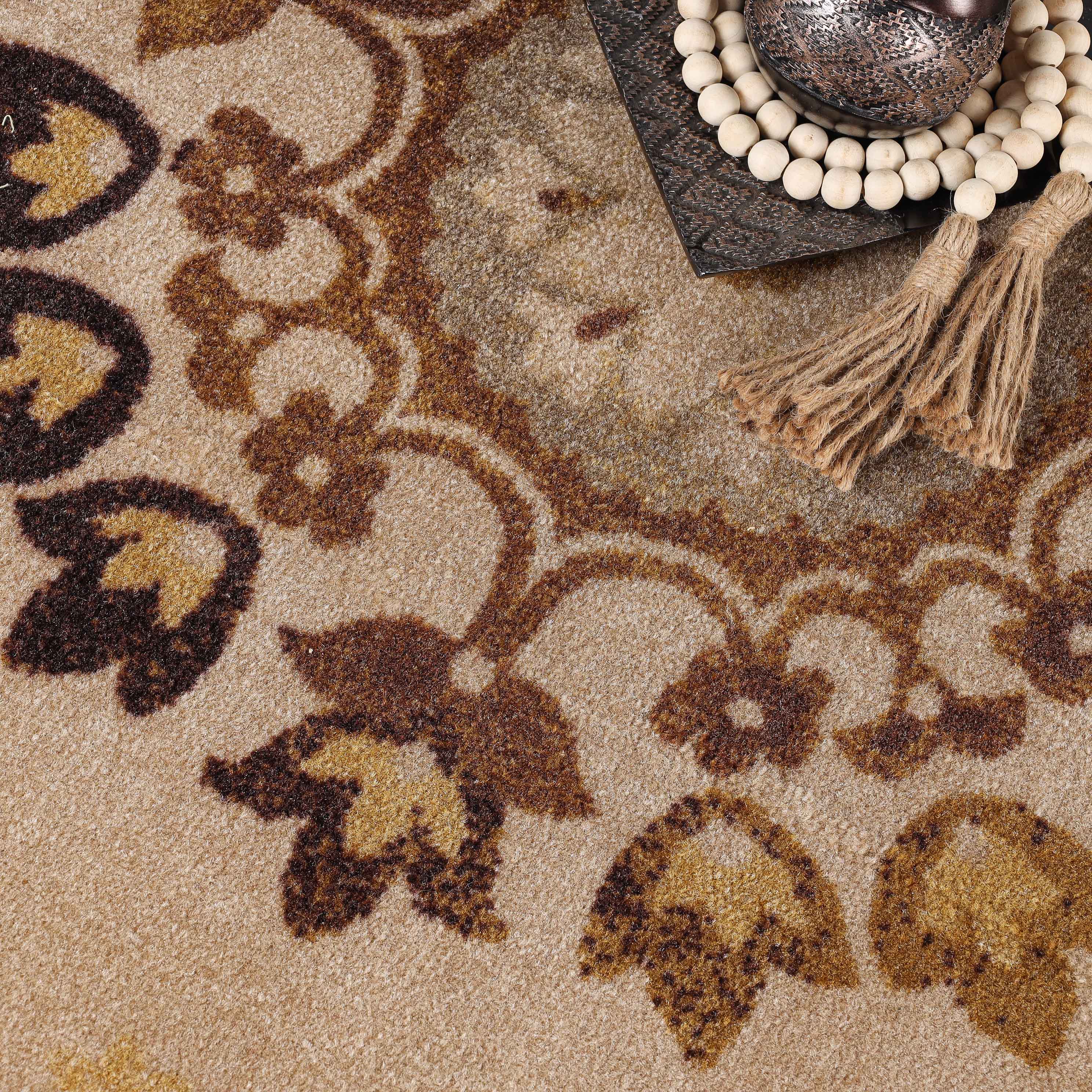 Liena Medallion Non-Slip Washable Indoor Area Rug - Soft Anti-Skid Living Room Carpet, Bedroom Runner for Home Decor (5x8 ft) | Perfect for Hallways, Entryways & Cozy Spaces
