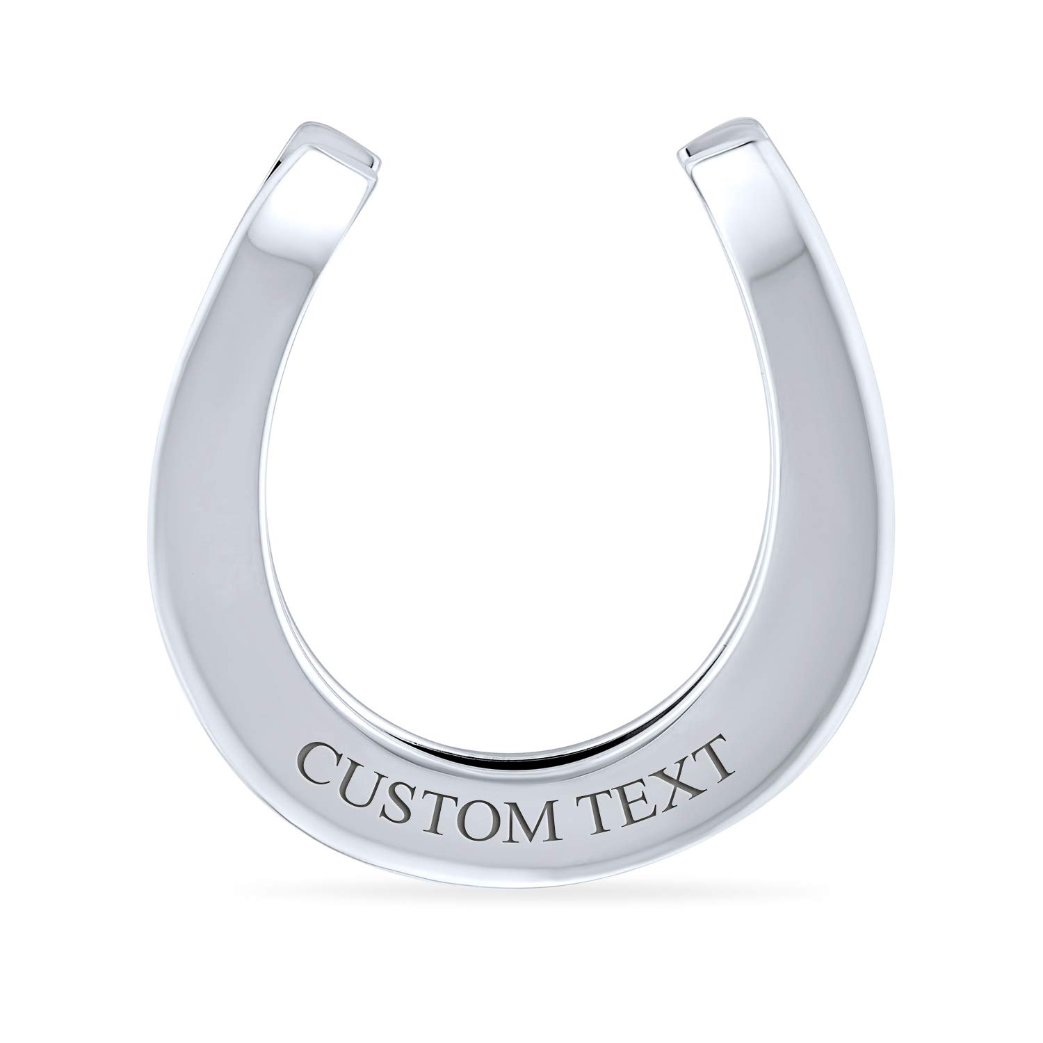 Custom .925 Sterling Silver Money Clip - Personalized Horseshoe & Golf Design for Men, Teens, Fathers | Strong Plain Paper Clip Card Holder | Perfect Gift for Graduation, Birthday & Special Occasions