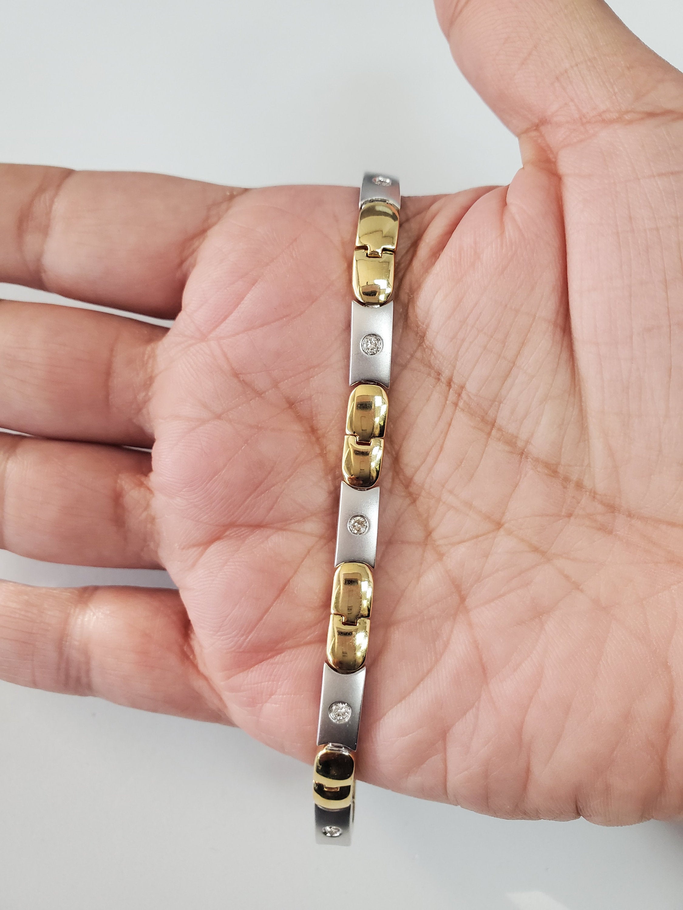 14K Two-Tone Diamond Tennis Bracelet - 0.5 Carat Dainty Gold & Silver Bracelet for Women, Perfect for Weddings, Anniversaries & Special Occasions