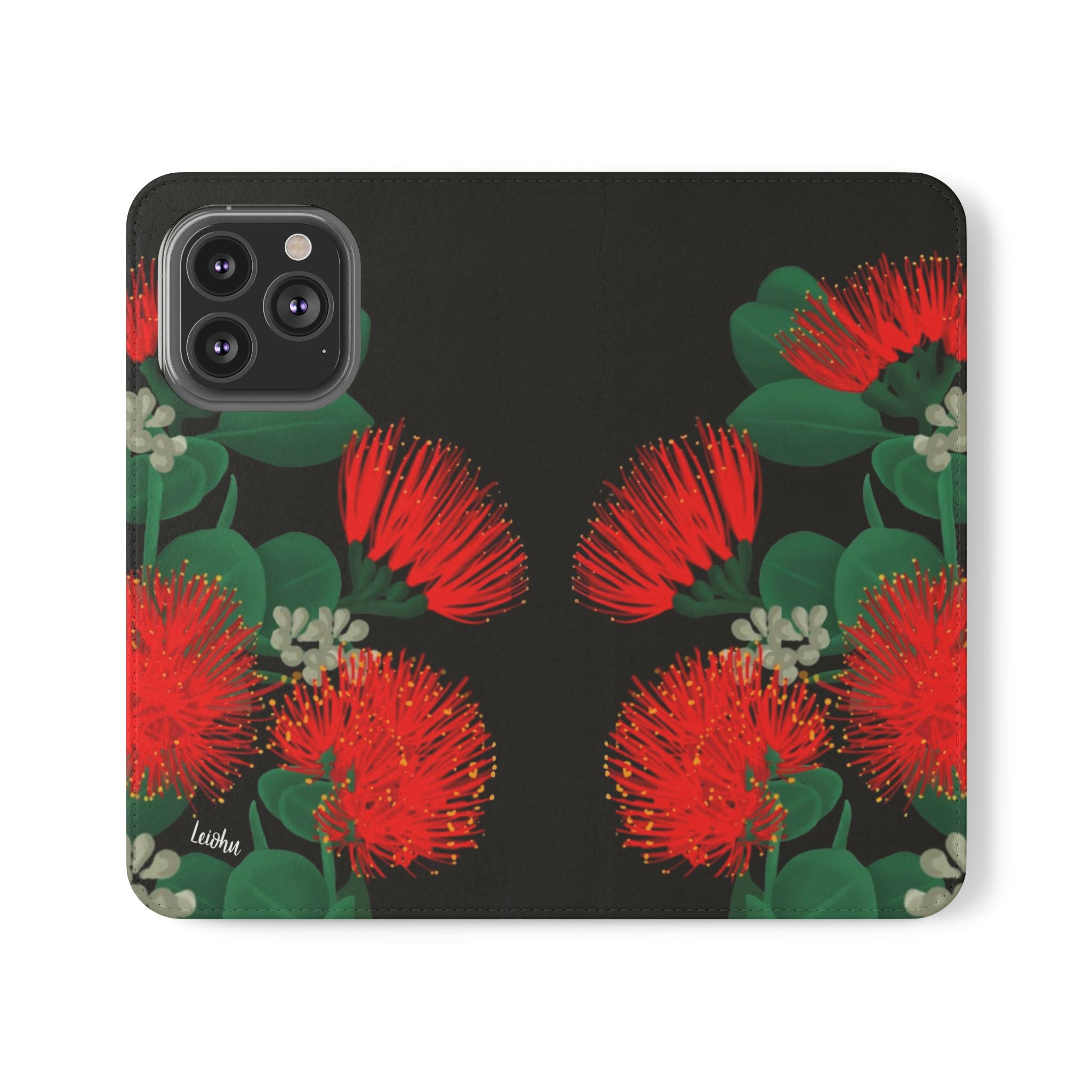 Ōhi'a Lehua Folio Case - Premium Hawaiian Wood Phone Cover for iPhone & Samsung | Perfect for Travel, Work & Everyday Protection