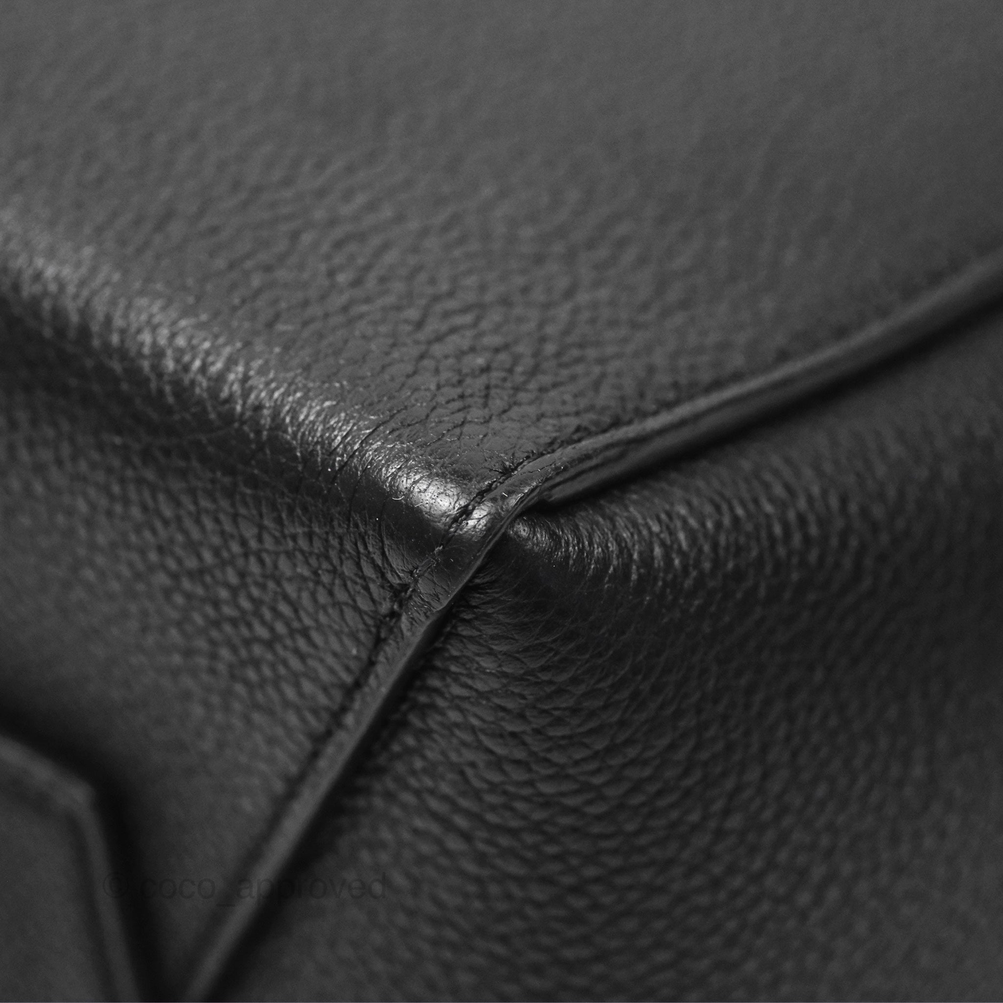 Celine Small Sangle Bucket Bag in Black Grained Calfskin with Gold Hardware | Luxury Crossbody Purse for Women | Perfect for Work, Travel & Everyday Use