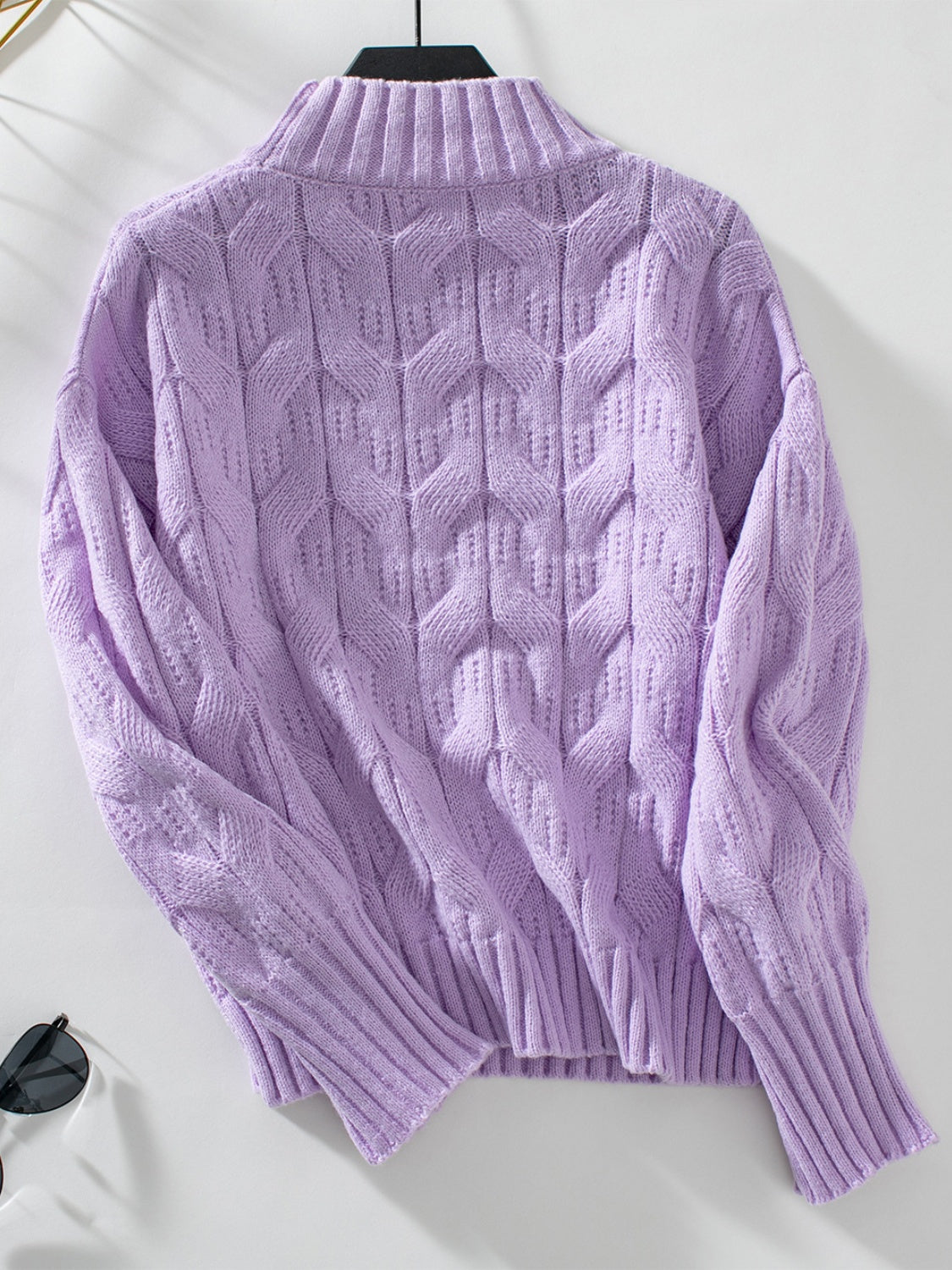 Cozy Cable Knit Mock Neck Long Sleeve Sweater for Women - Winter Warm Pullover - Perfect for Office, Date Night & Holiday Outfits