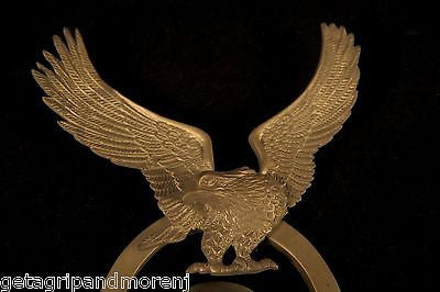 BRASS EAGLE Flying Over Earth Wall Decor - Handcrafted Metal Ornament for Home & Office - Perfect for Living Room, Bedroom, or Office Decoration