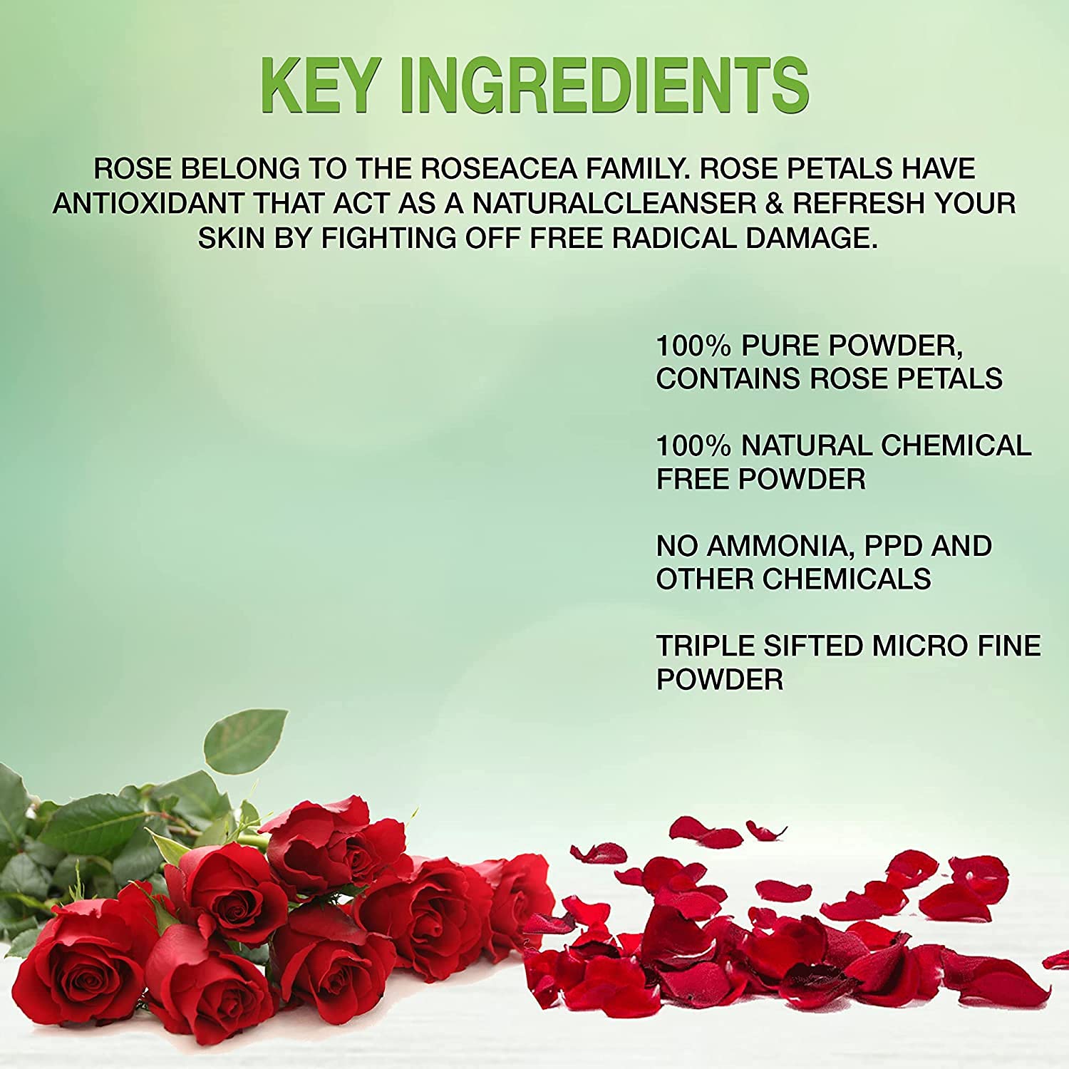 Organic Rose Petal Powder for Skin Whitening & Glowing - 100% Natural Face Mask for Brightening, Tan Removal & Radiance (50g) | DIY Skincare, Spa Treatment, Bridal Glow Routine