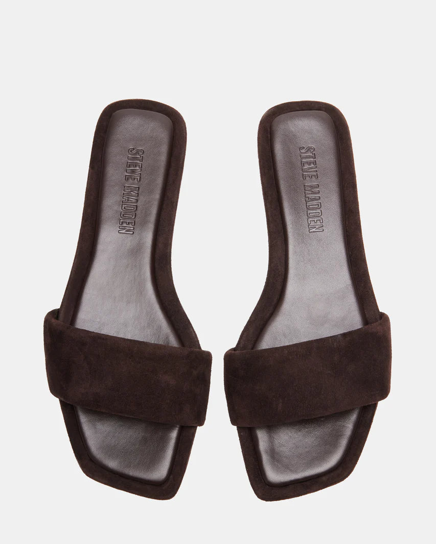 Lumina Brown Suede Sandals for Women - Comfortable Casual Slip-On Summer Shoes - Perfect for Beach, Vacation & Everyday Wear