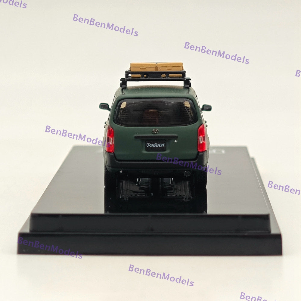 1/64 Scale Hobby Japan Toyota Probox Customized Version Matte Green Diecast Model Car HJ643062GR - Perfect for Collectors, Display, and Toy Car Enthusiasts