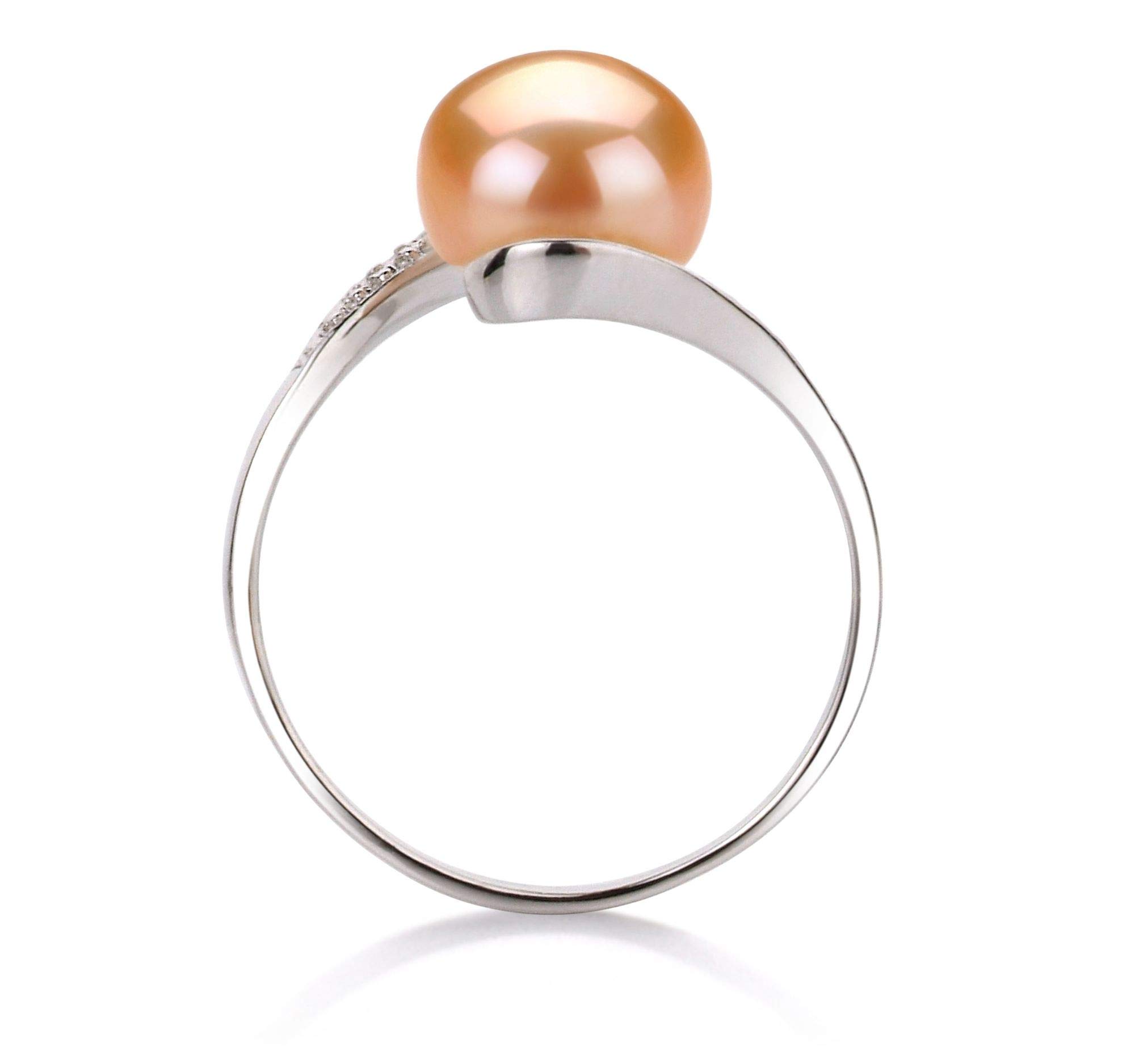 9-10mm AA Quality Chantel Pink Freshwater Cultured Pearl Ring in 925 Sterling Silver for Women - Perfect for Weddings, Anniversaries & Special Occasions