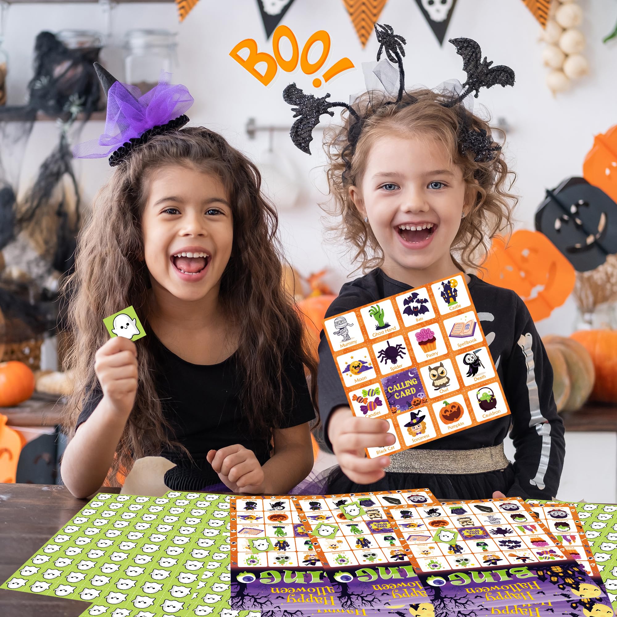 Halloween Bingo Game for Kids - 24 Players Party Supplies | Family Halloween Party Activities & Crafts
