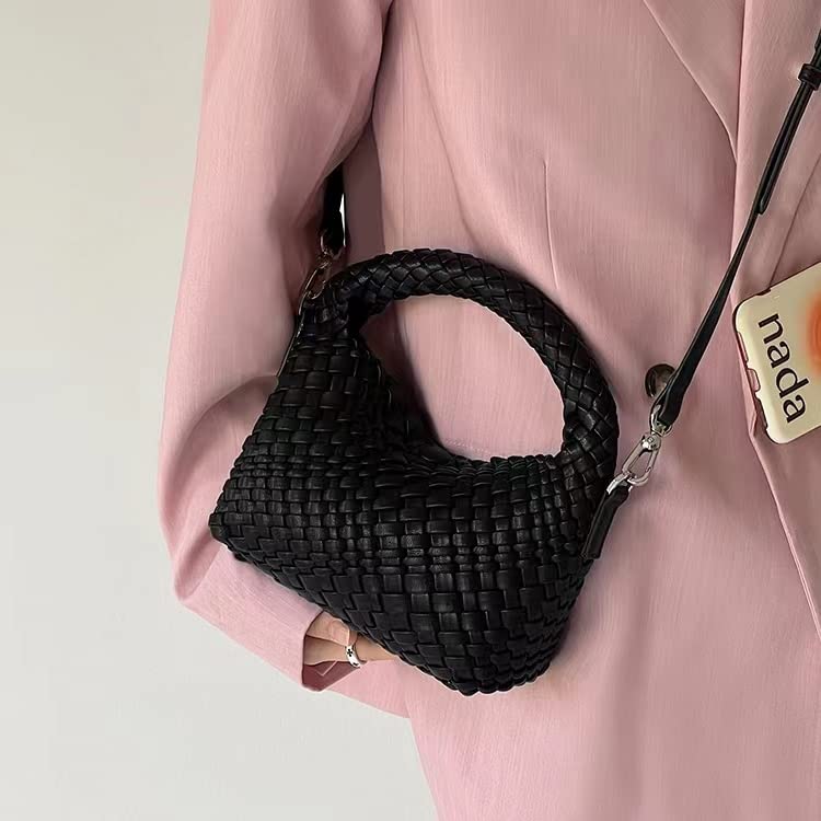 Women's Woven Leather Tote Bag - Stylish Shoulder Bag for Daily Use & Shopping